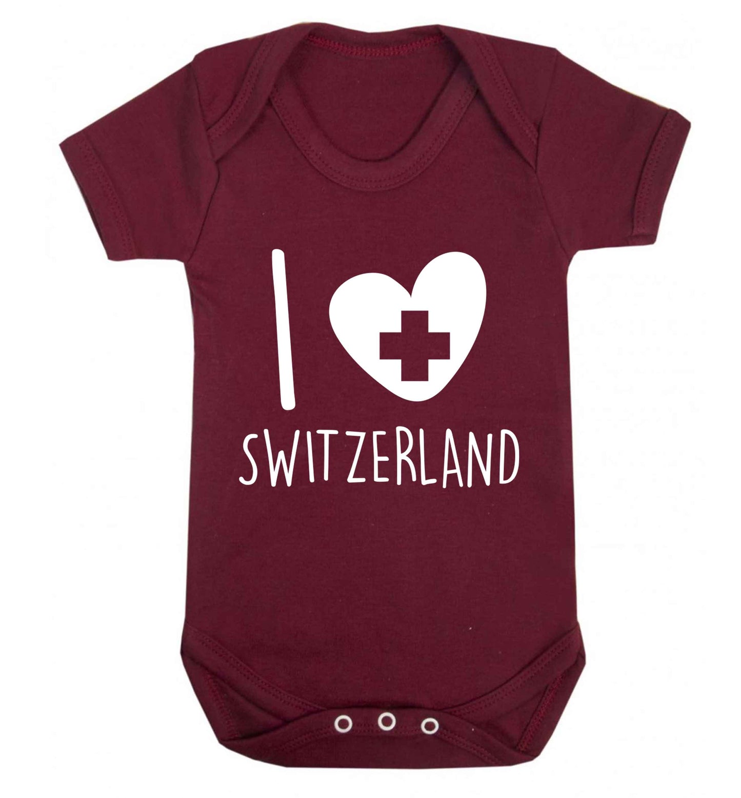 I love switzerland Baby Vest maroon 18-24 months