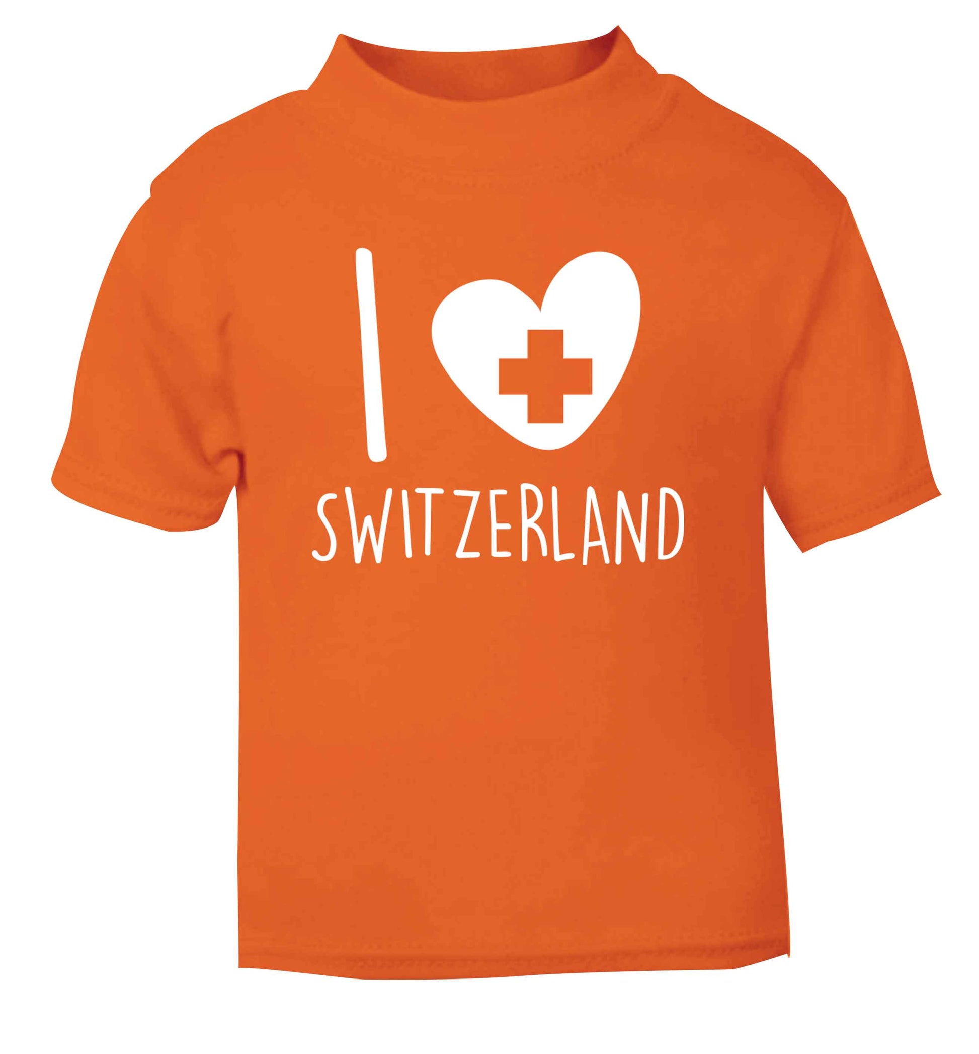 I love switzerland orange Baby Toddler Tshirt 2 Years