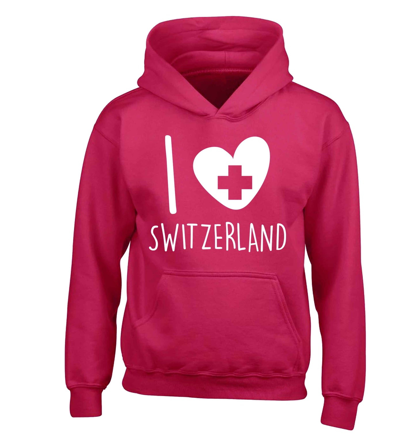 I love switzerland children's pink hoodie 12-13 Years