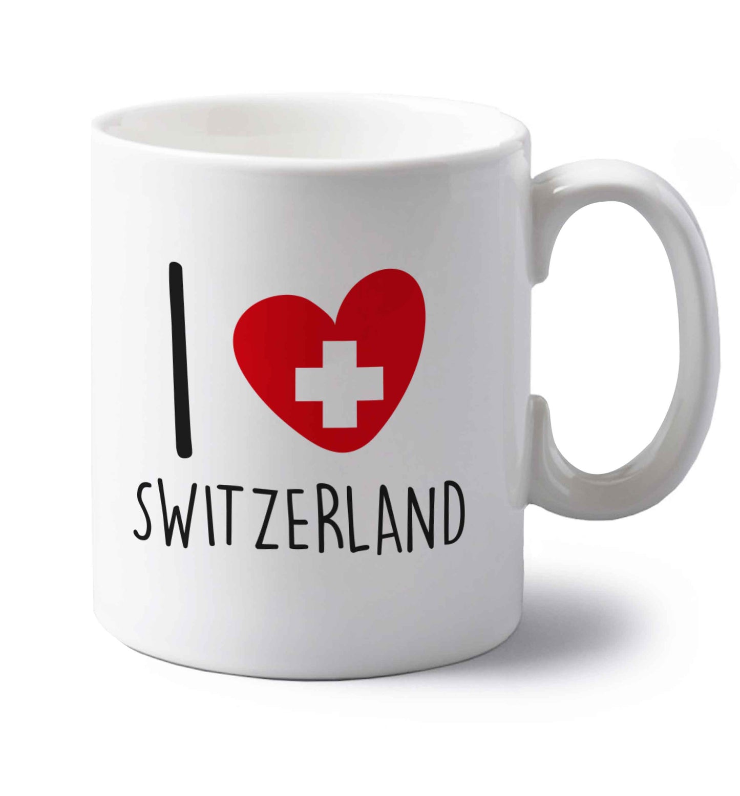 I love switzerland left handed white ceramic mug 