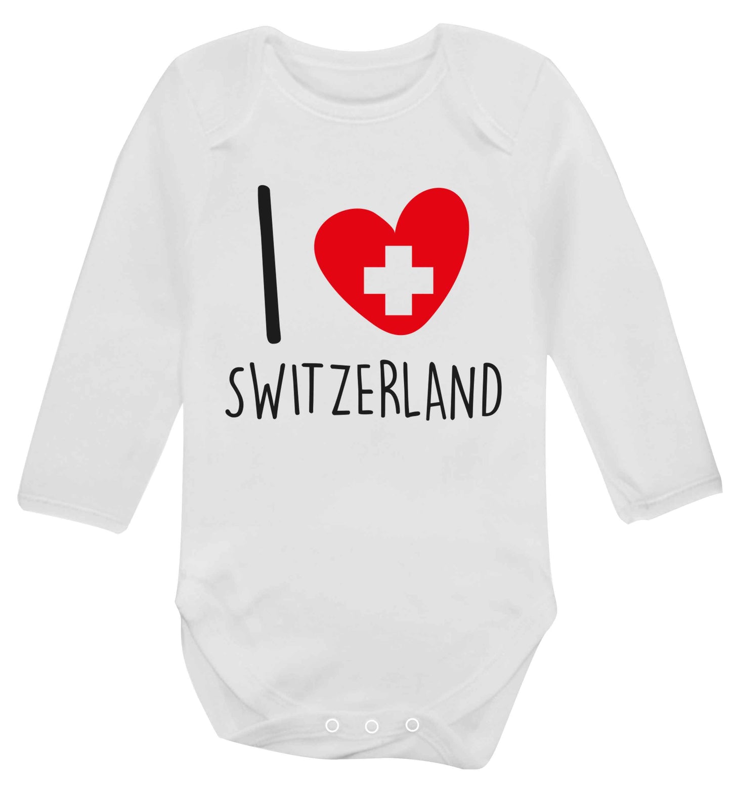 I love switzerland Baby Vest long sleeved white 6-12 months