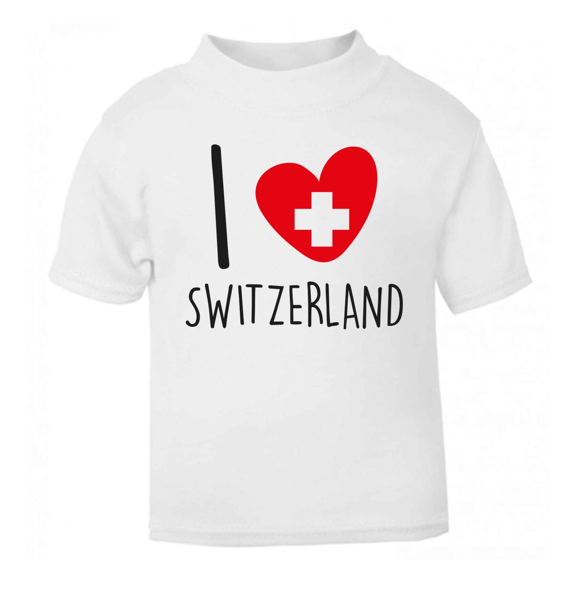 I love switzerland white Baby Toddler Tshirt 2 Years