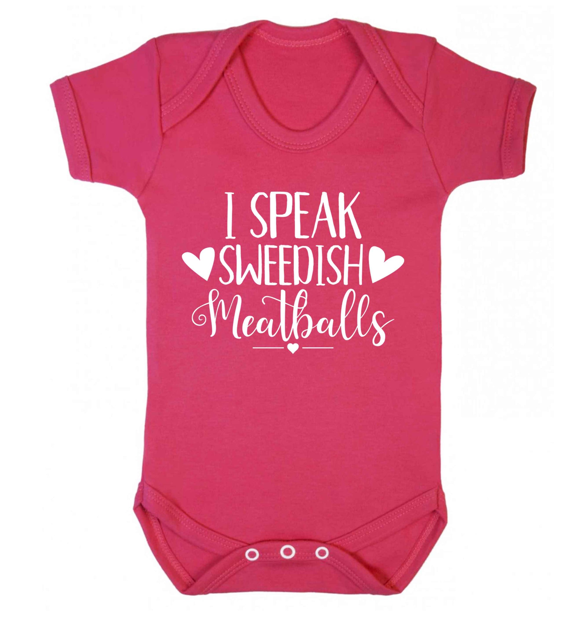 I speak sweedish...meatballs Baby Vest dark pink 18-24 months