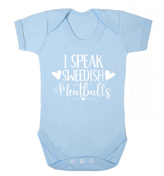 I speak sweedish...meatballs Baby Vest pale blue 18-24 months