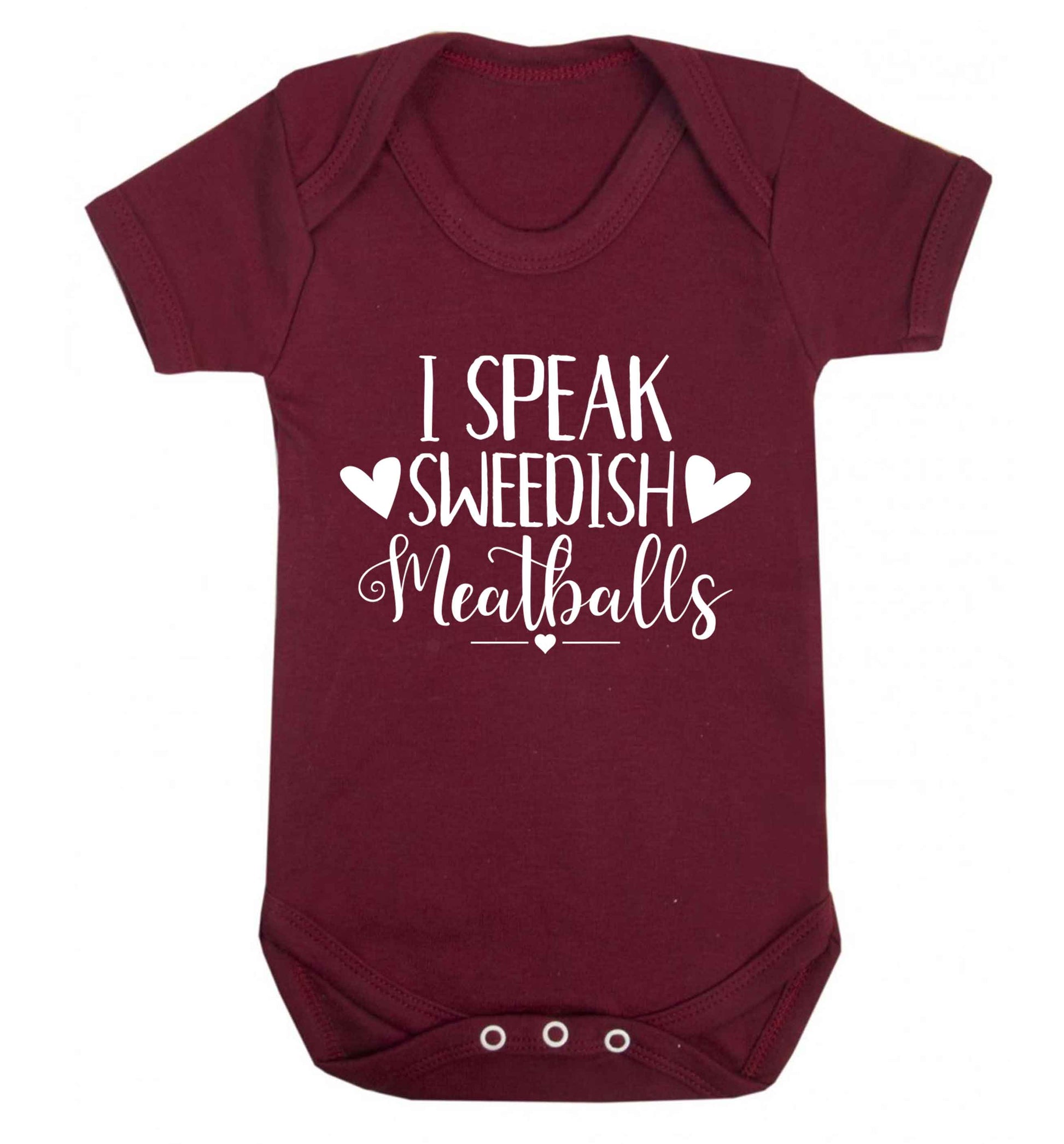 I speak sweedish...meatballs Baby Vest maroon 18-24 months