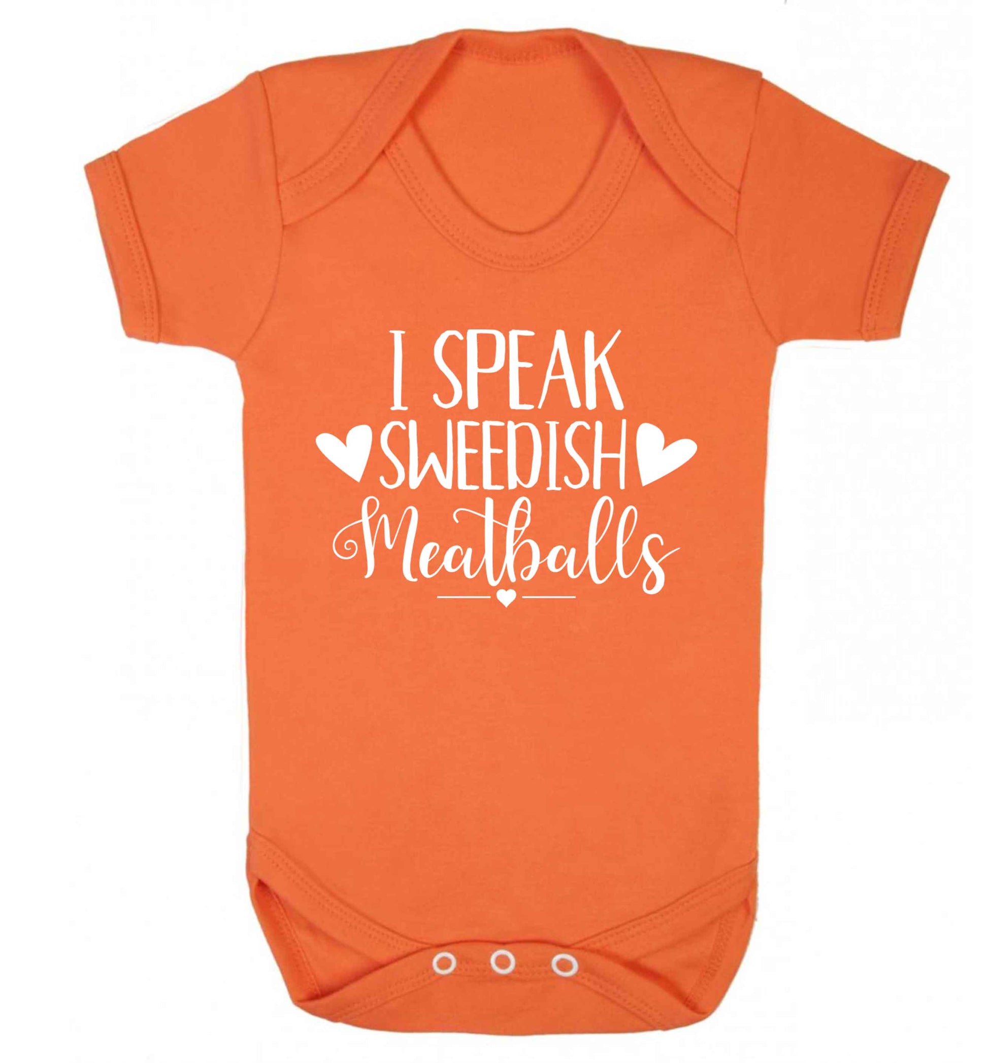 I speak sweedish...meatballs Baby Vest orange 18-24 months