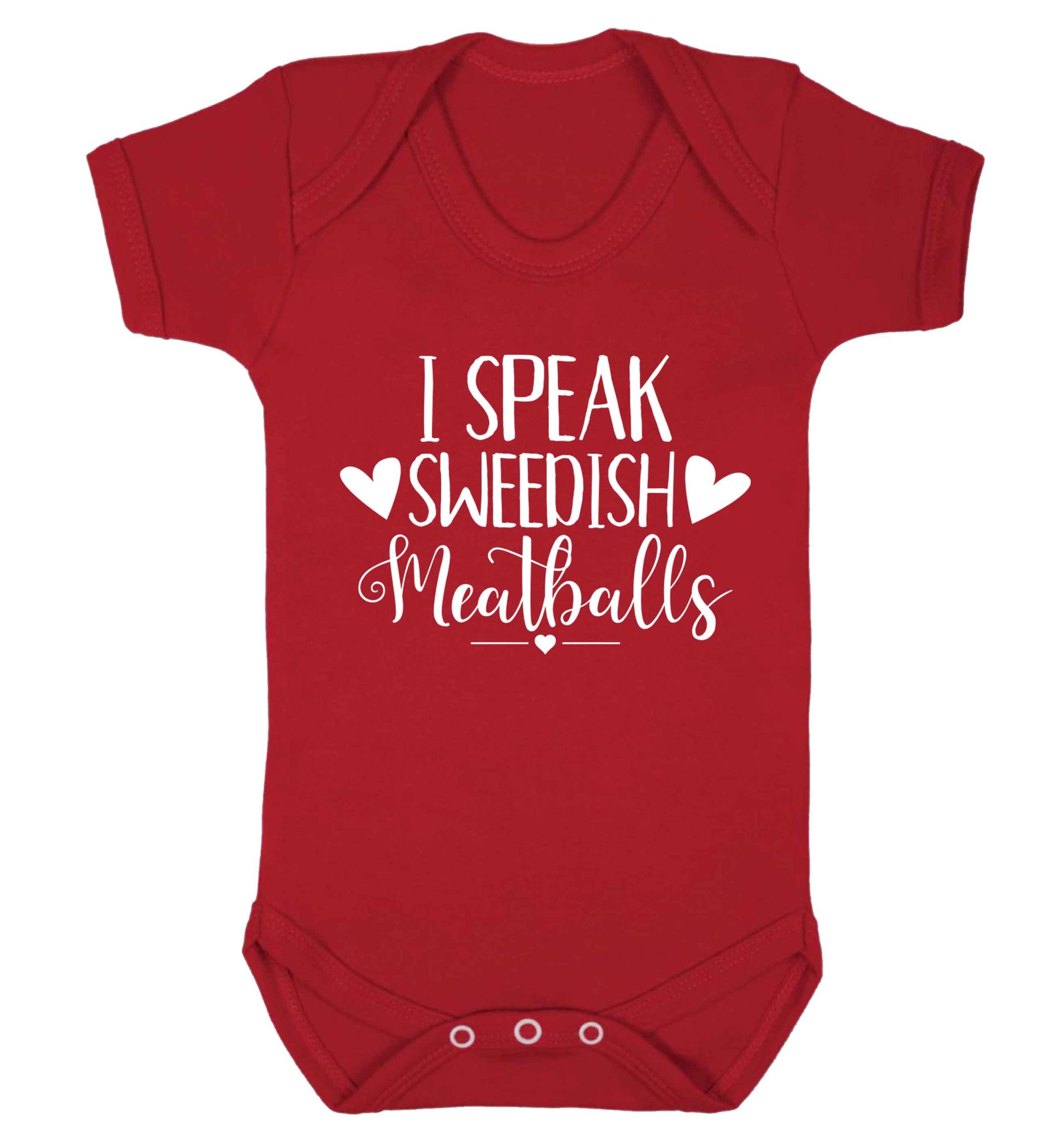 I speak sweedish...meatballs Baby Vest red 18-24 months