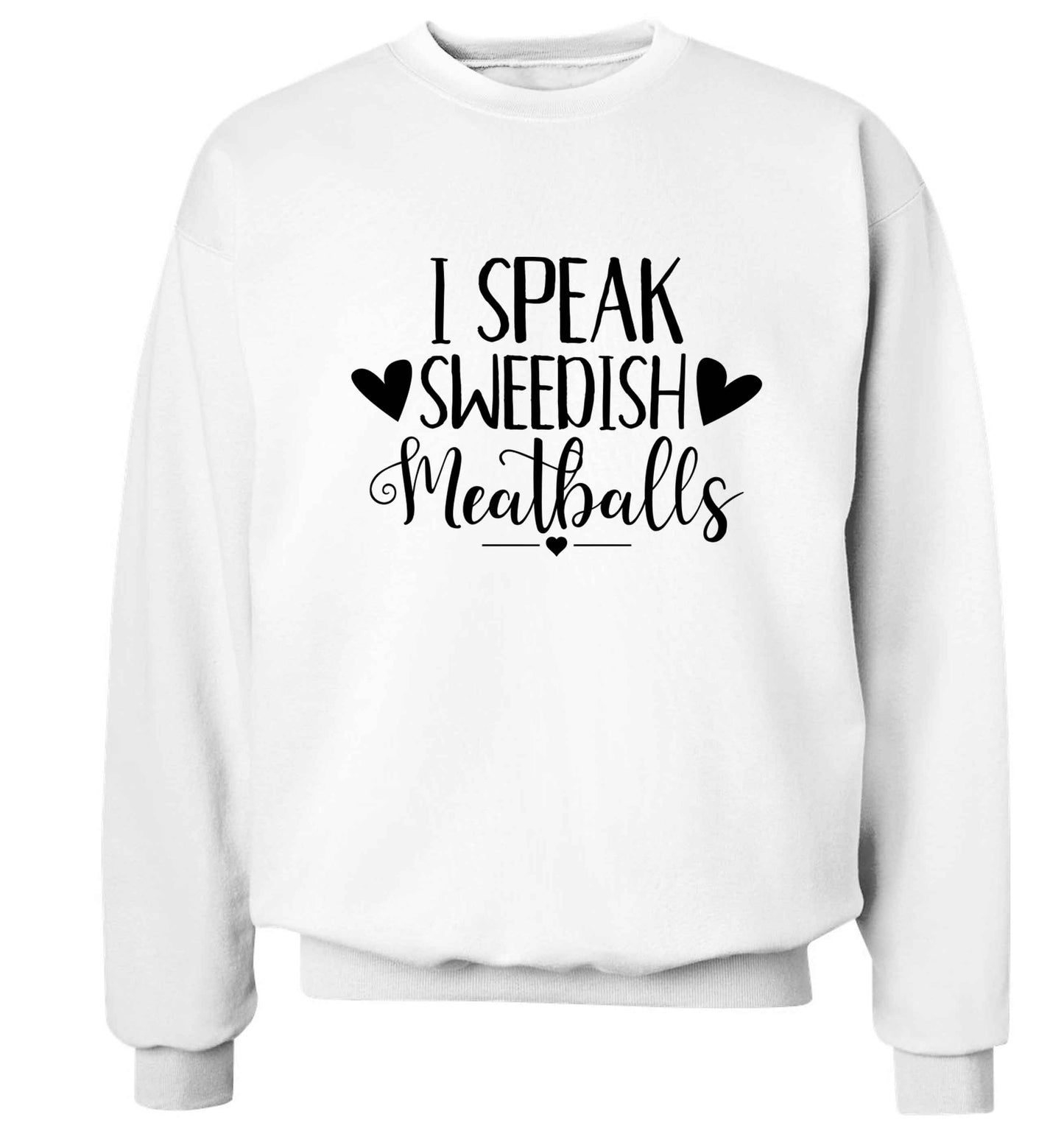 I speak sweedish...meatballs Adult's unisex white Sweater 2XL