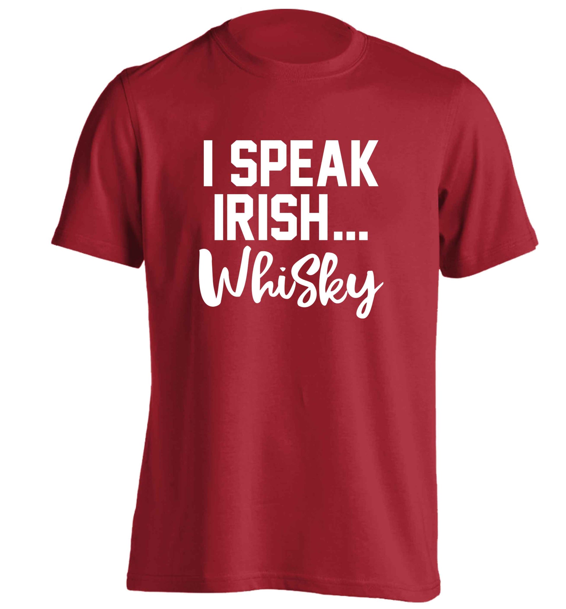 I speak Irish whisky adults unisex red Tshirt 2XL