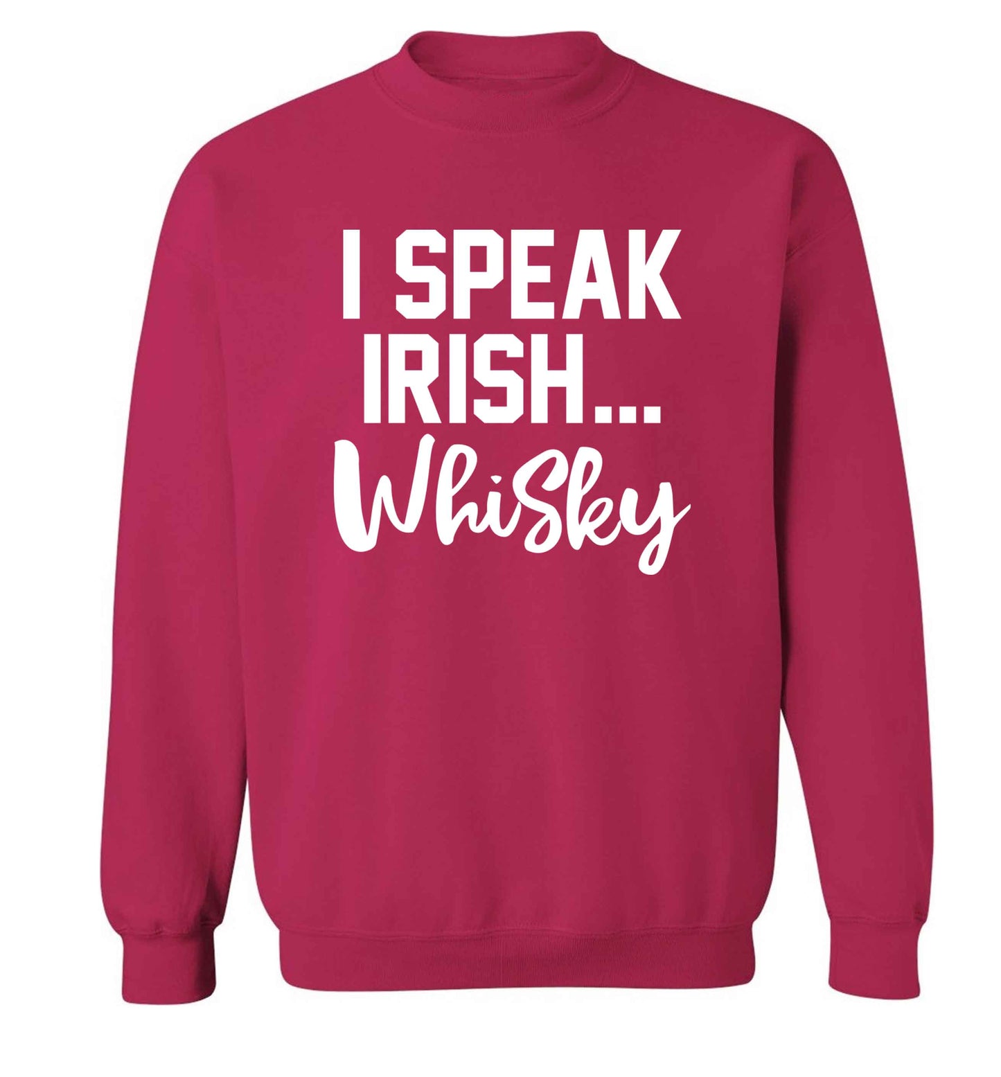 I speak Irish whisky adult's unisex pink sweater 2XL