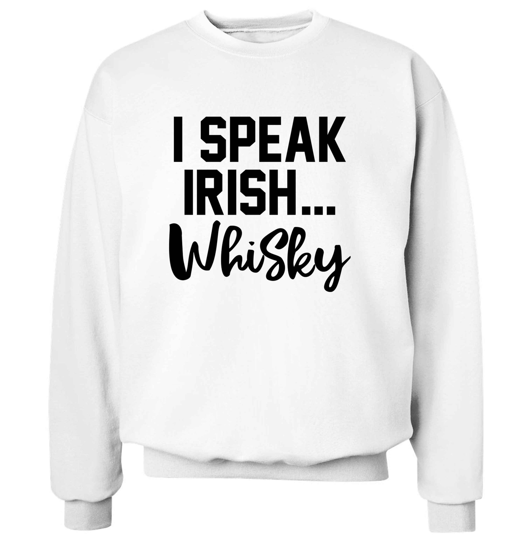 I speak Irish whisky adult's unisex white sweater 2XL