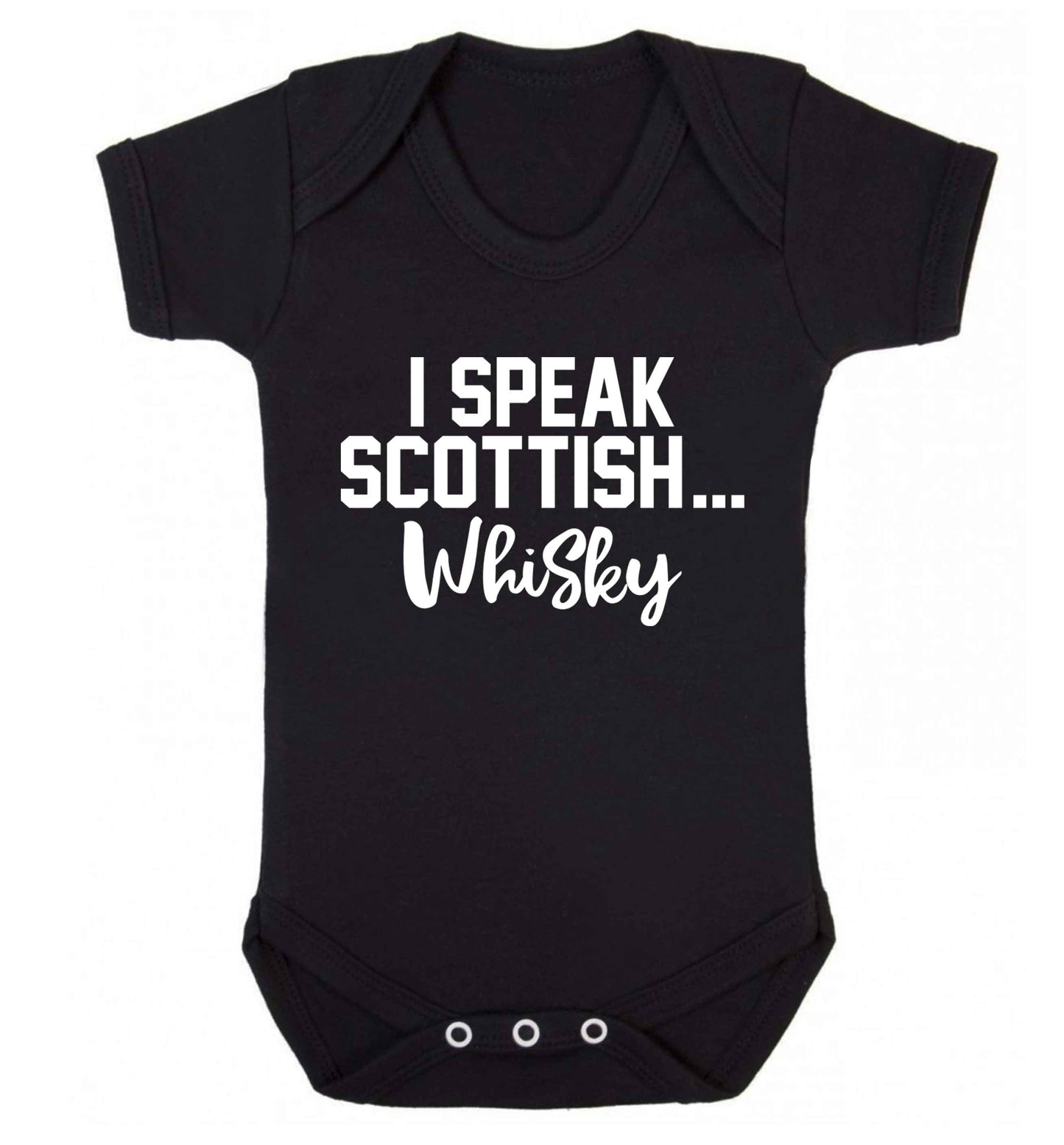 I speak scottish...whisky Baby Vest black 18-24 months