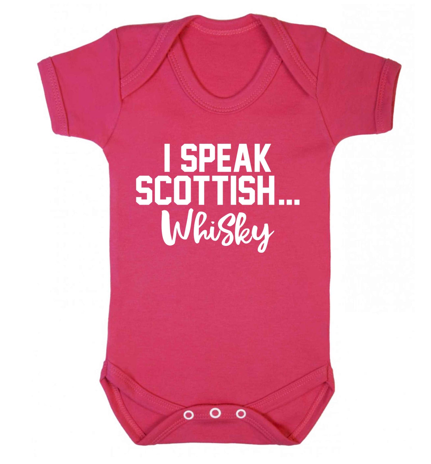 I speak scottish...whisky Baby Vest dark pink 18-24 months