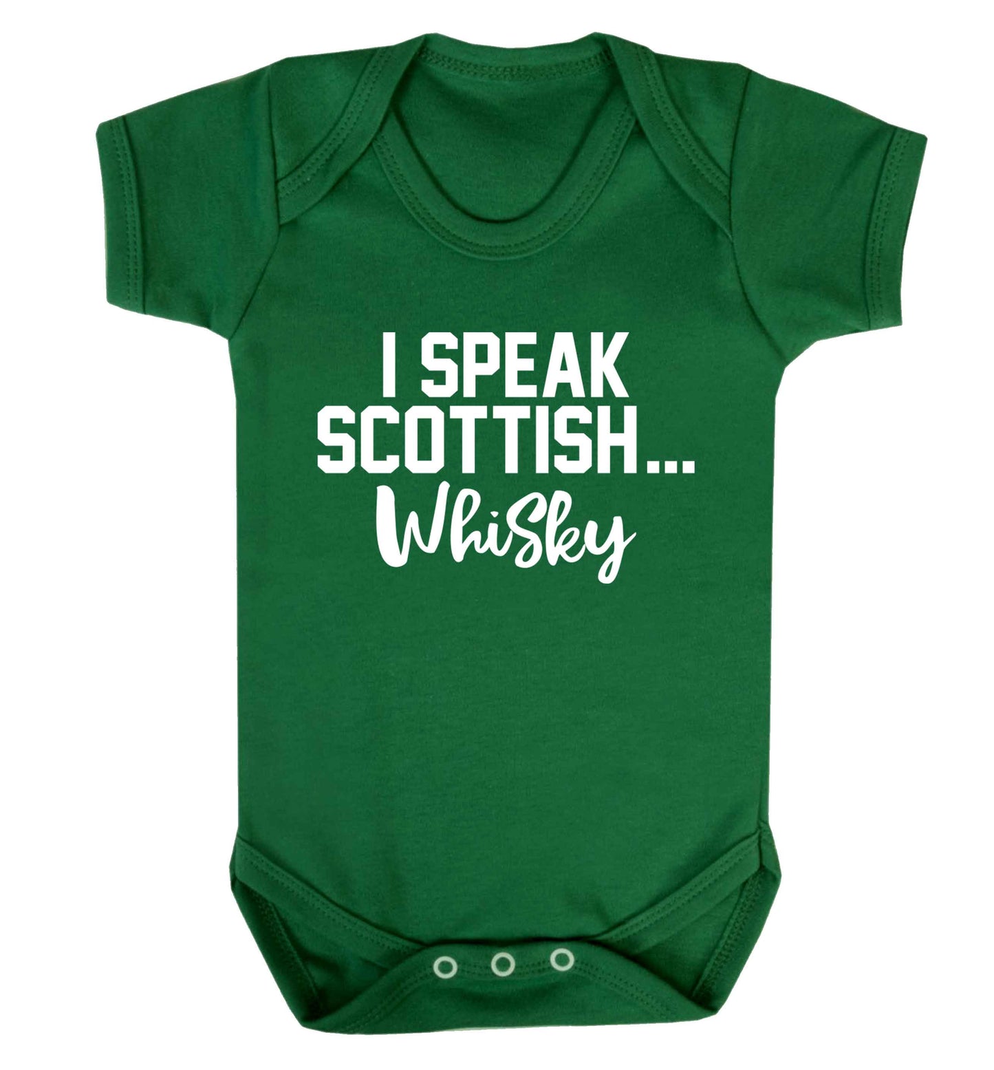 I speak scottish...whisky Baby Vest green 18-24 months