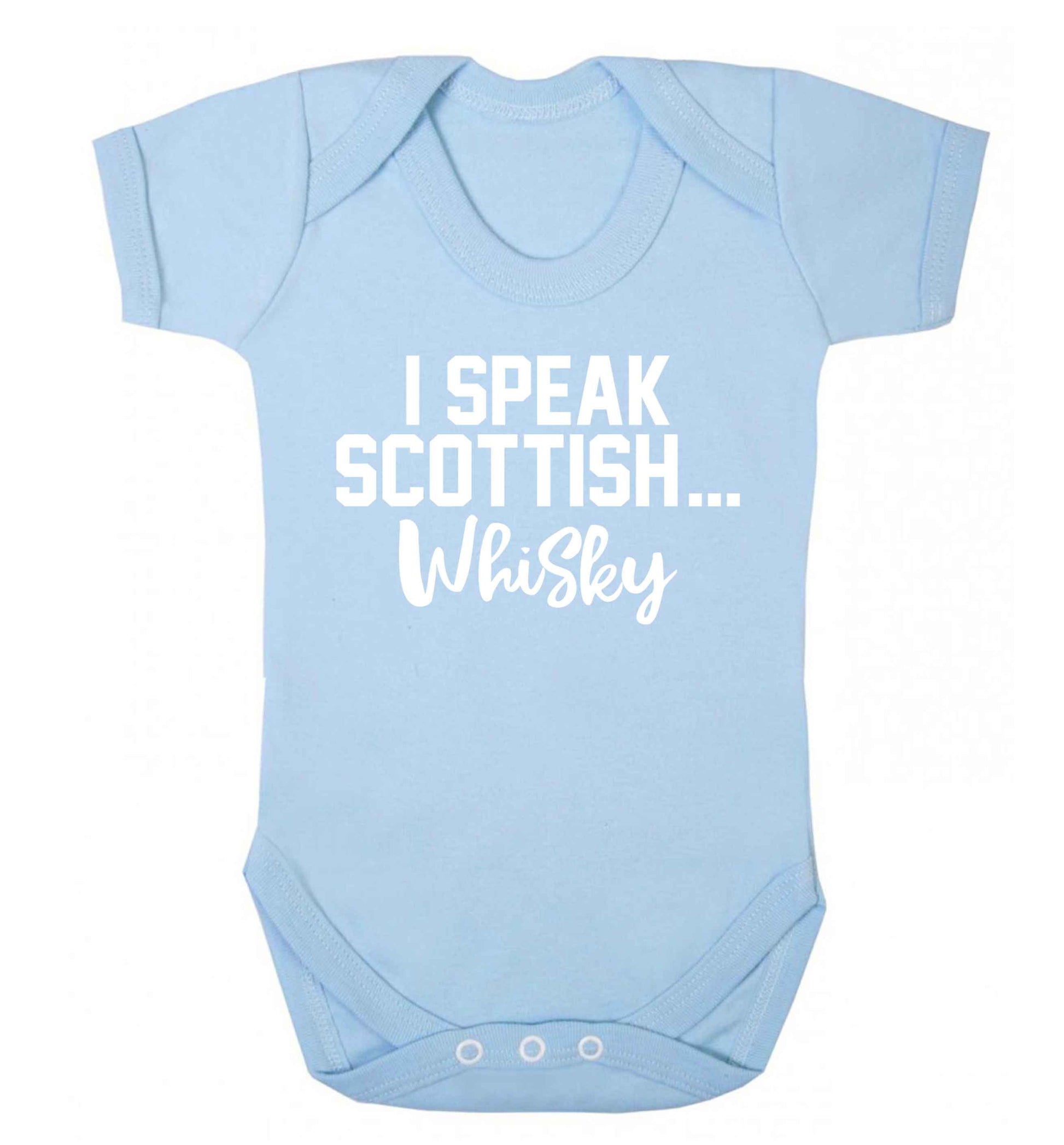 I speak scottish...whisky Baby Vest pale blue 18-24 months