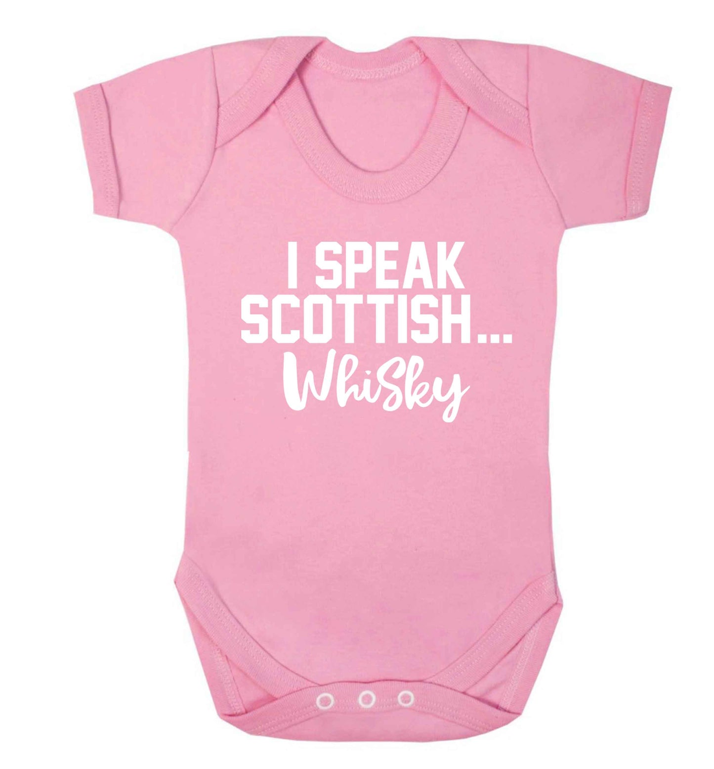I speak scottish...whisky Baby Vest pale pink 18-24 months