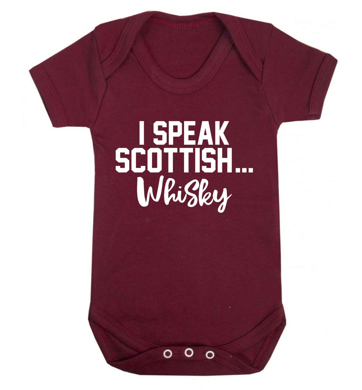 I speak scottish...whisky Baby Vest maroon 18-24 months