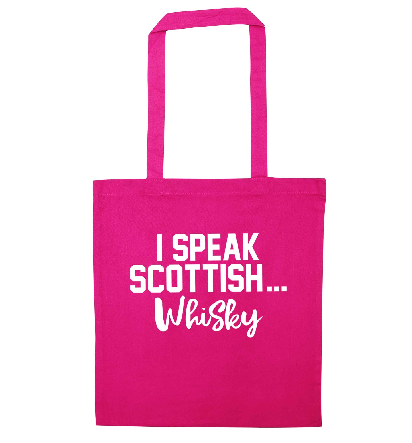 I speak scottish...whisky pink tote bag