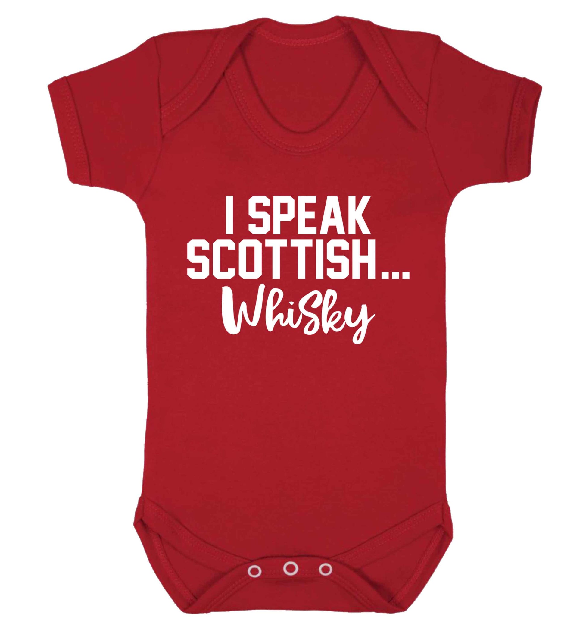 I speak scottish...whisky Baby Vest red 18-24 months