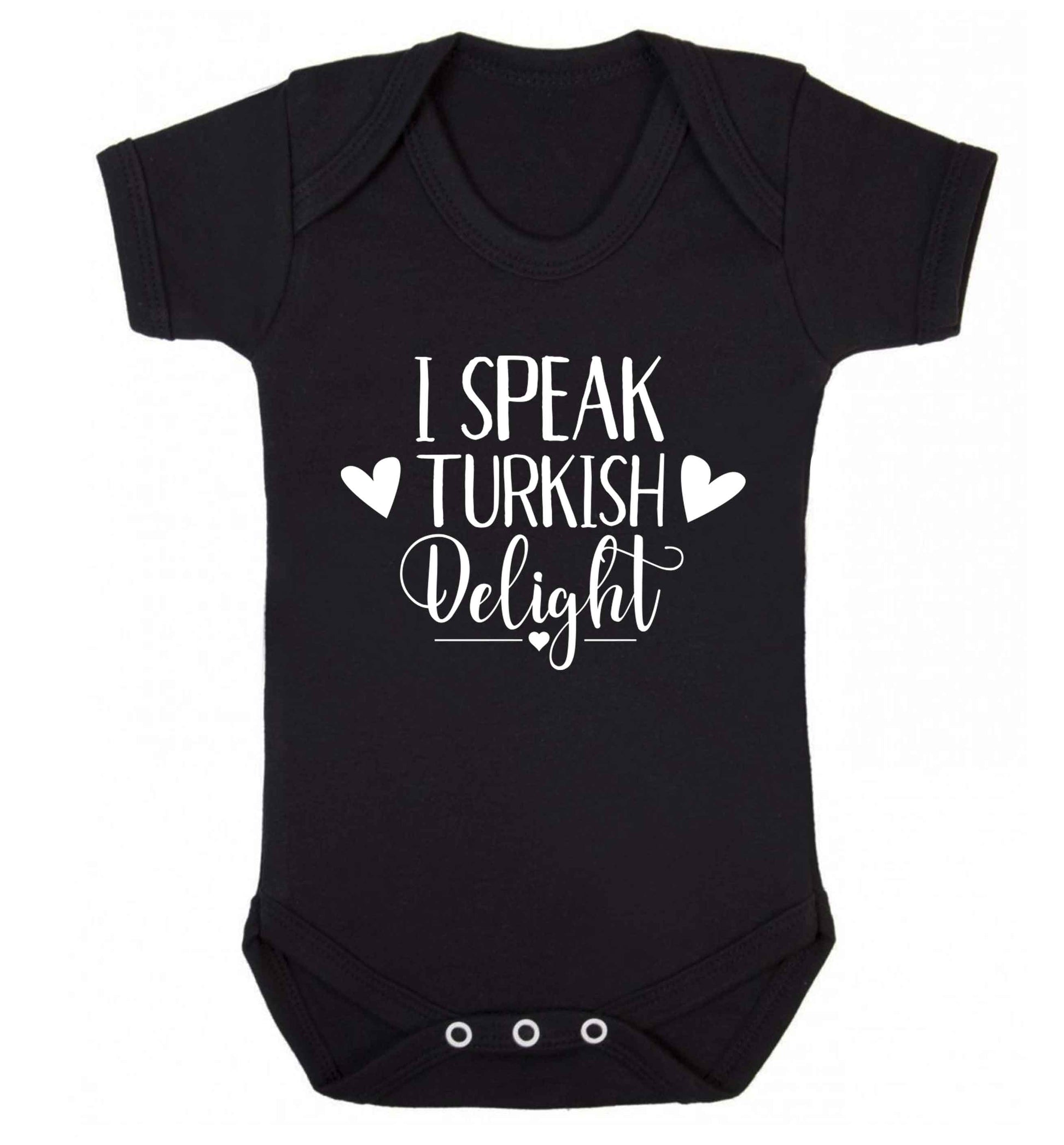 I speak turkish...delight Baby Vest black 18-24 months