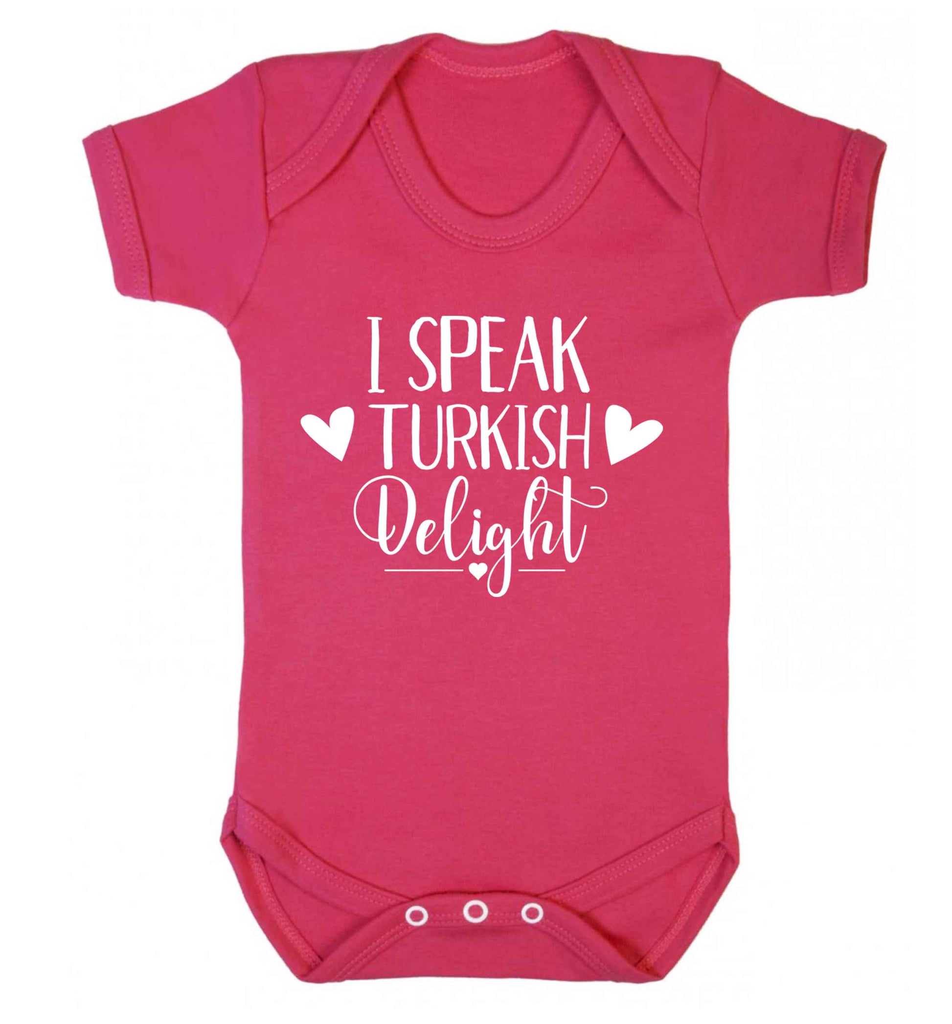 I speak turkish...delight Baby Vest dark pink 18-24 months