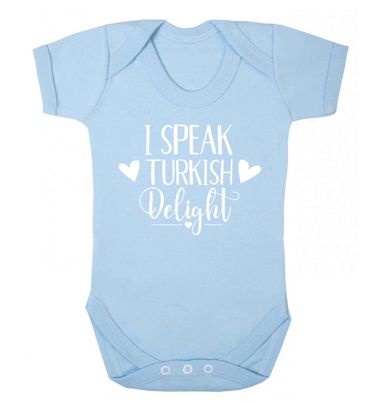 I speak turkish...delight Baby Vest pale blue 18-24 months