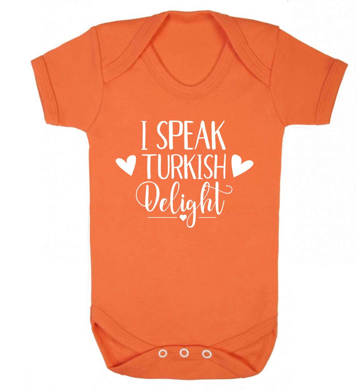 I speak turkish...delight Baby Vest orange 18-24 months