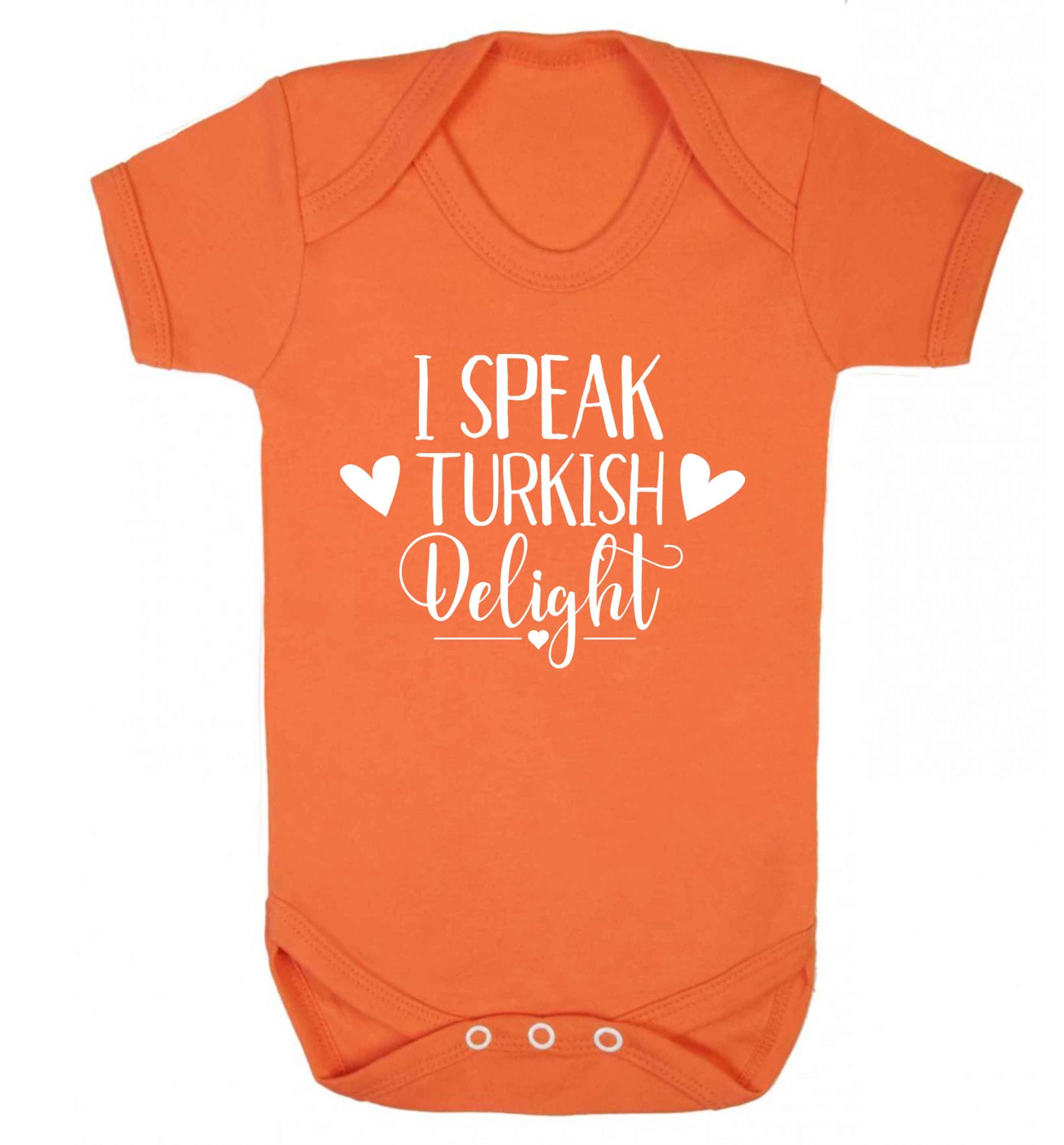 I speak turkish...delight Baby Vest orange 18-24 months