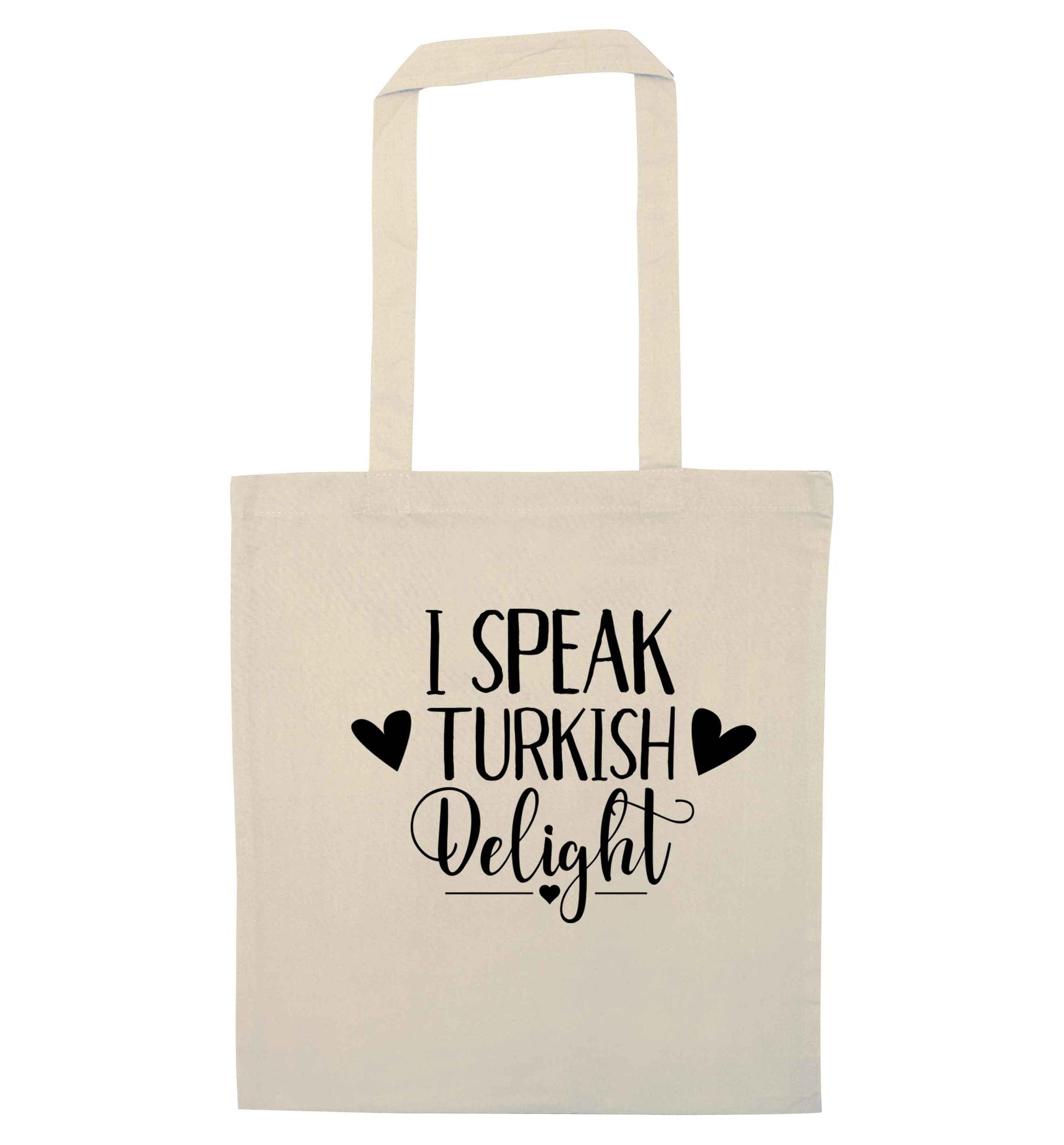 I speak turkish...delight natural tote bag