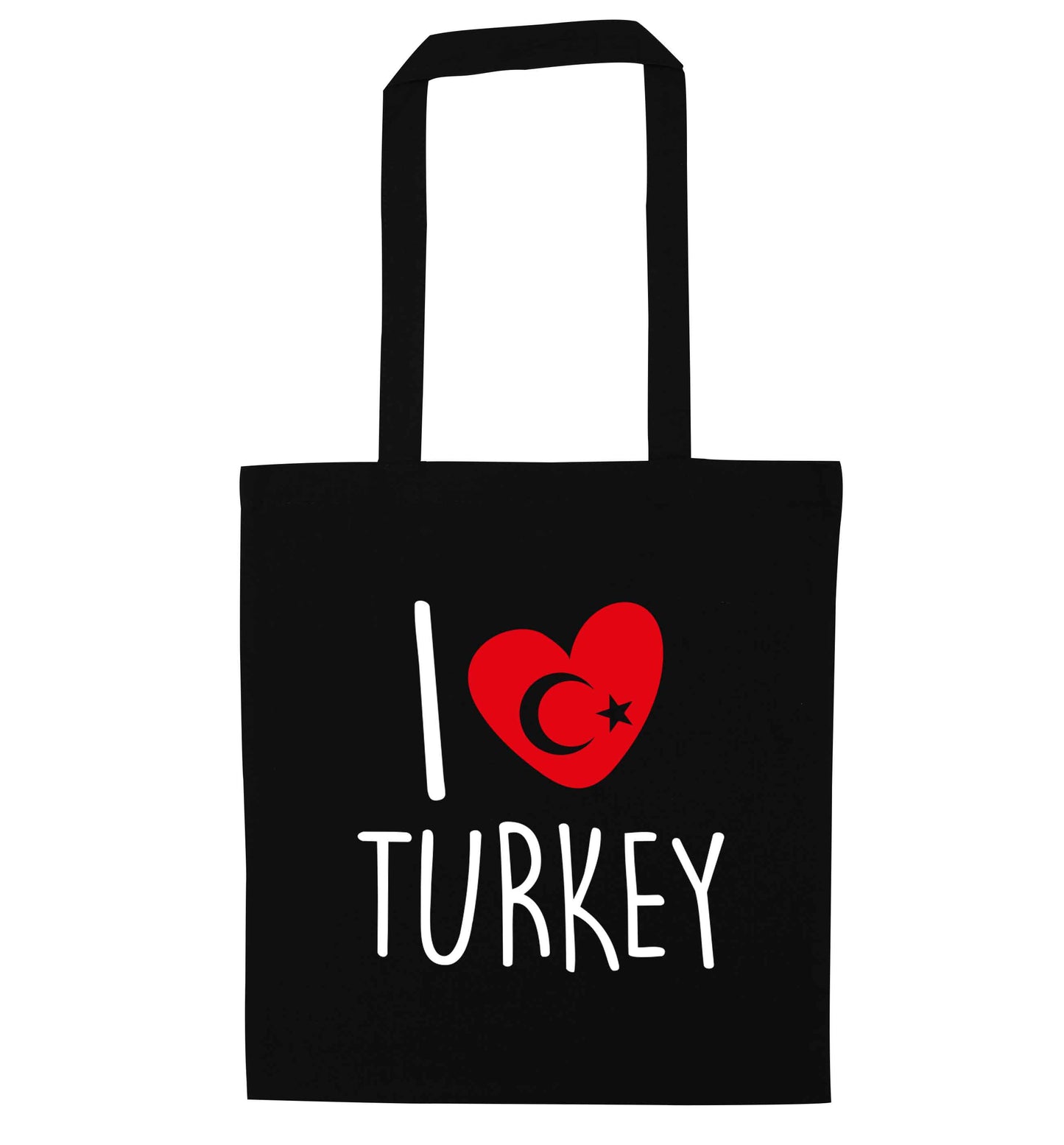 I love Turkey black tote bag