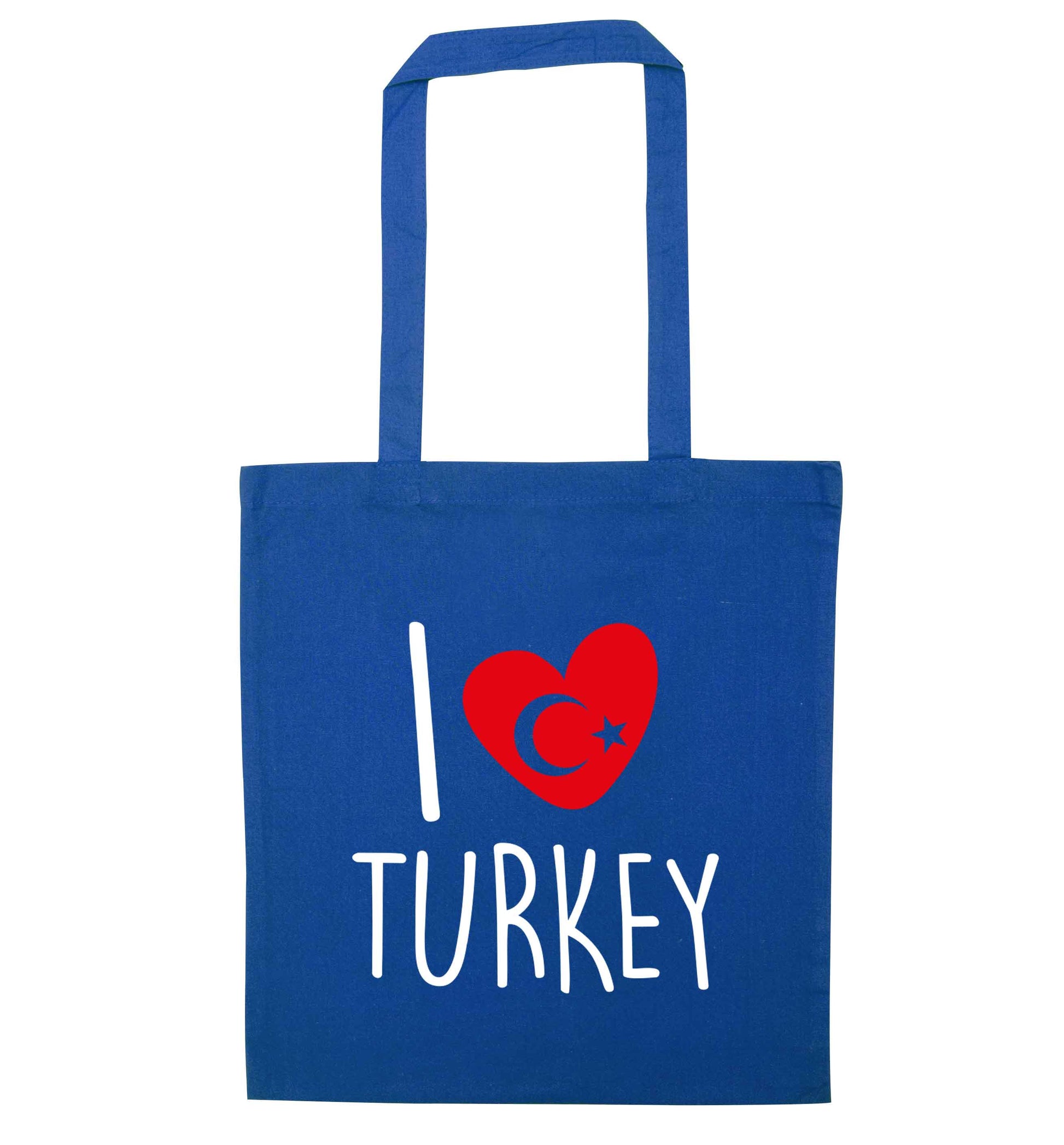 I love Turkey blue tote bag