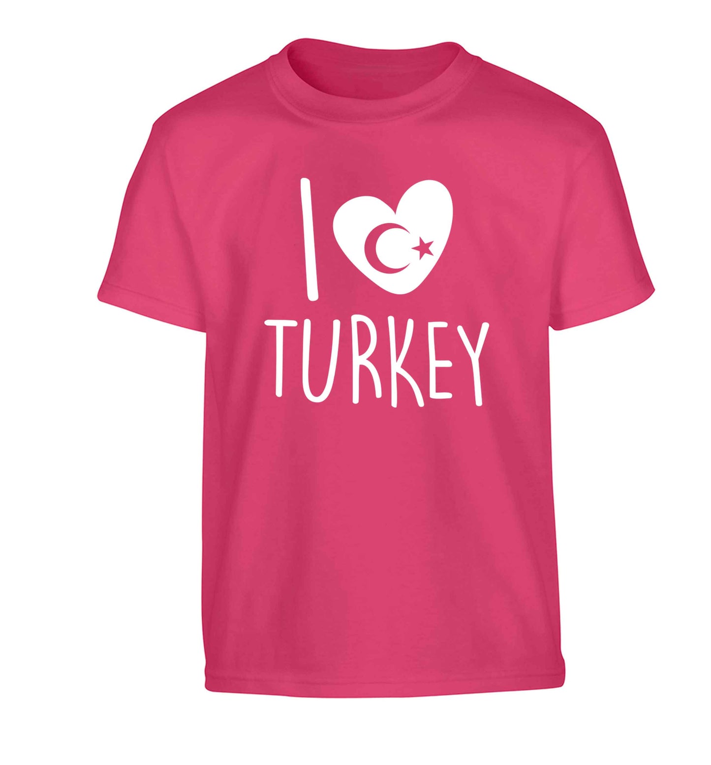 I love Turkey Children's pink Tshirt 12-13 Years