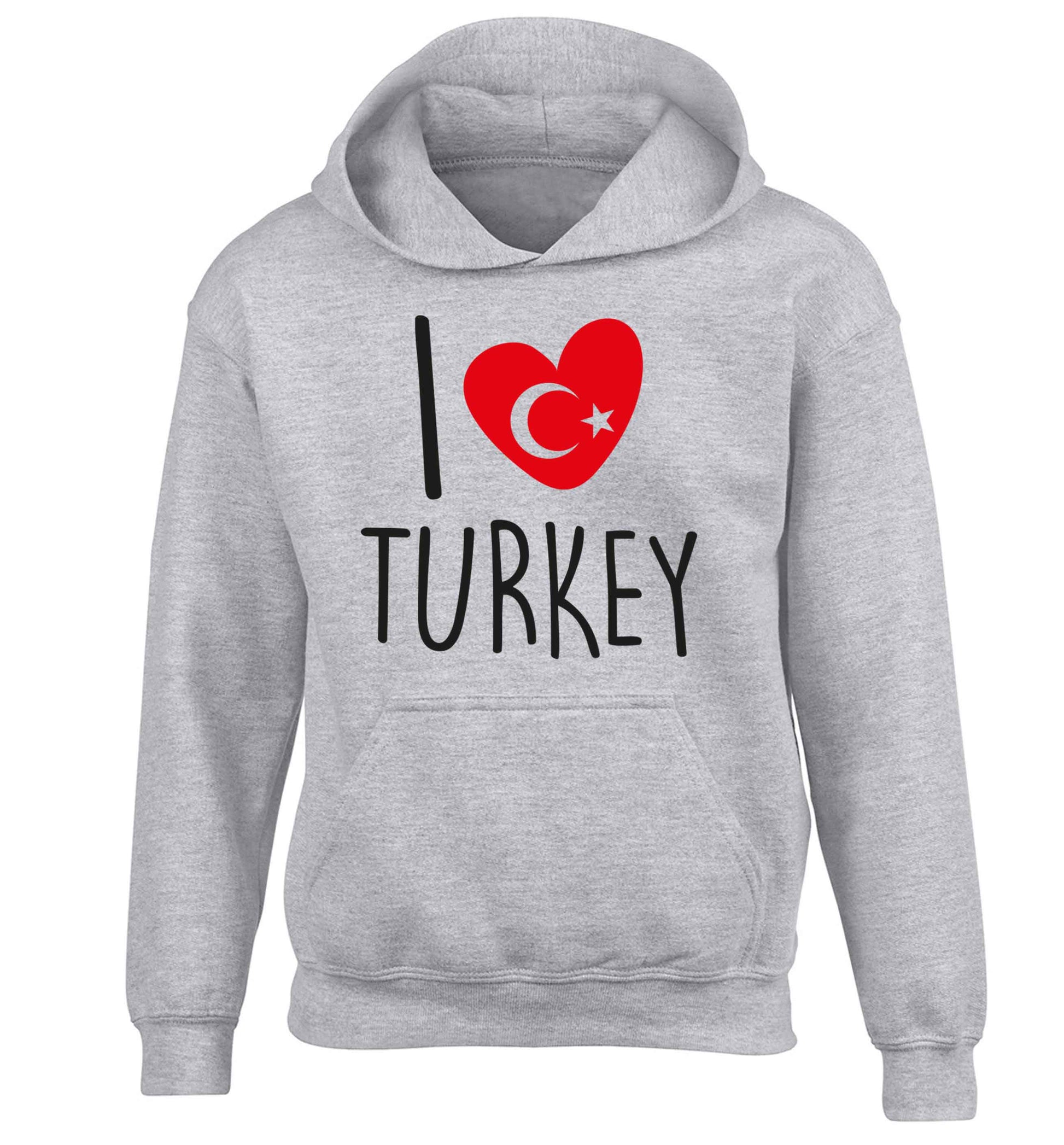 I love Turkey children's grey hoodie 12-13 Years