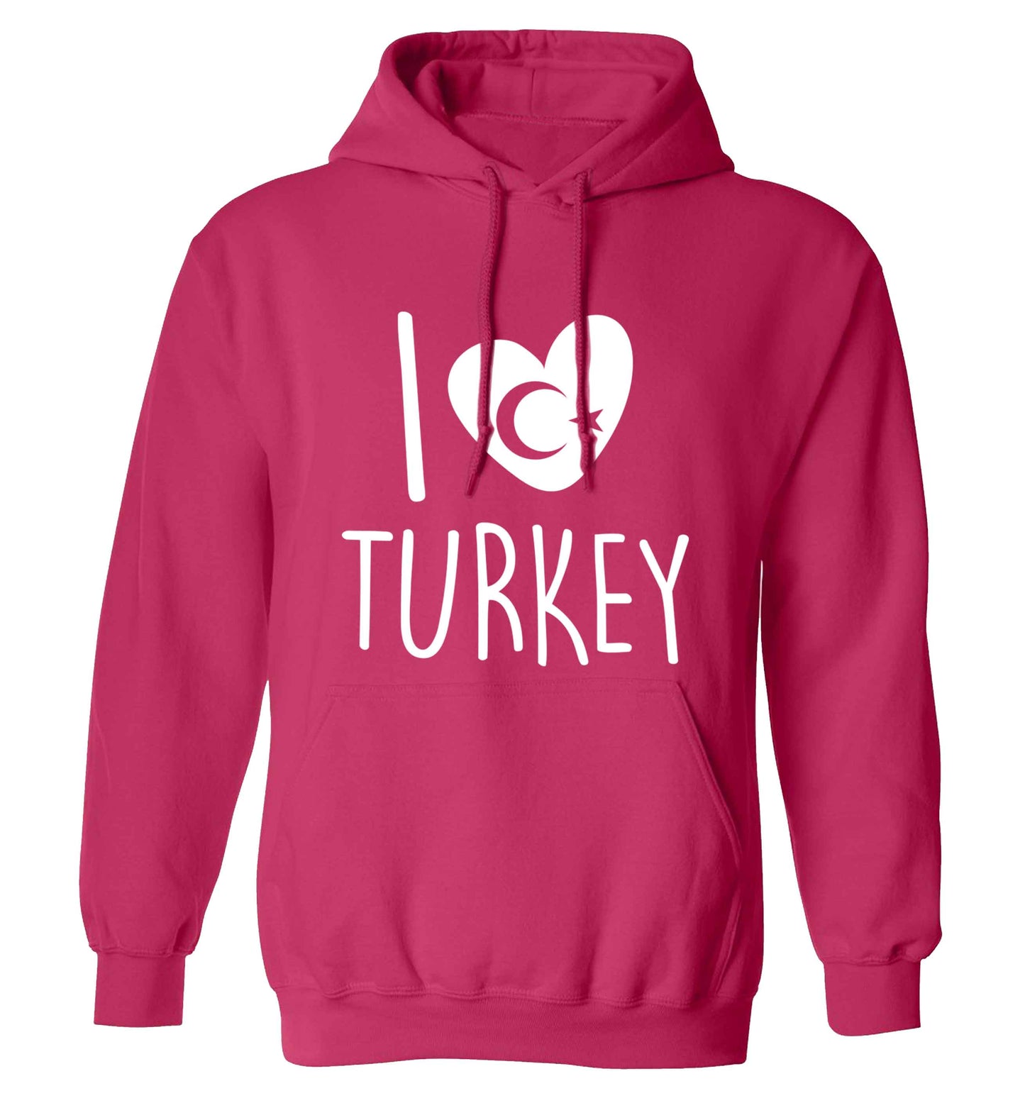 I love Turkey adults unisex pink hoodie 2XL