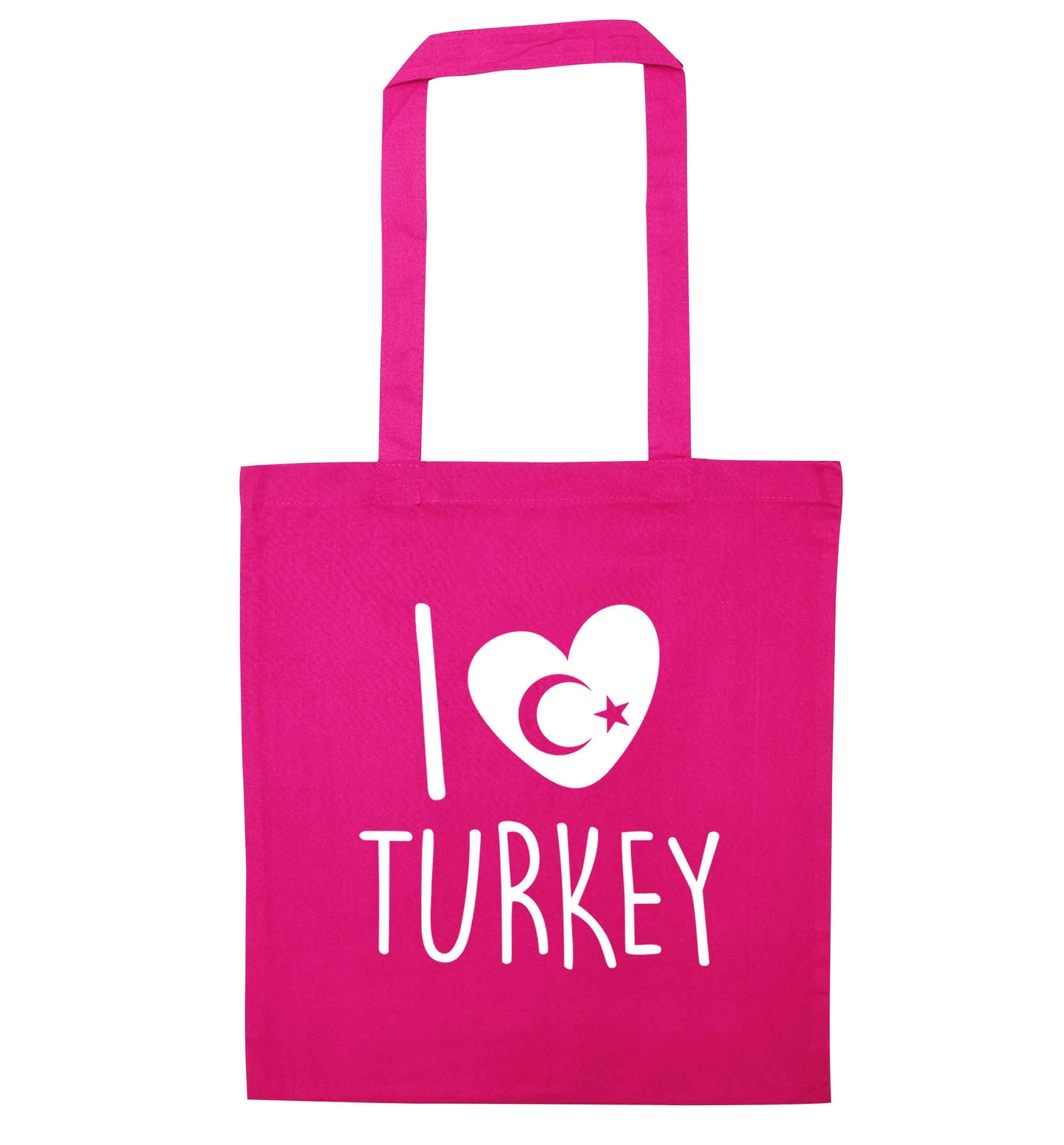 I love Turkey pink tote bag