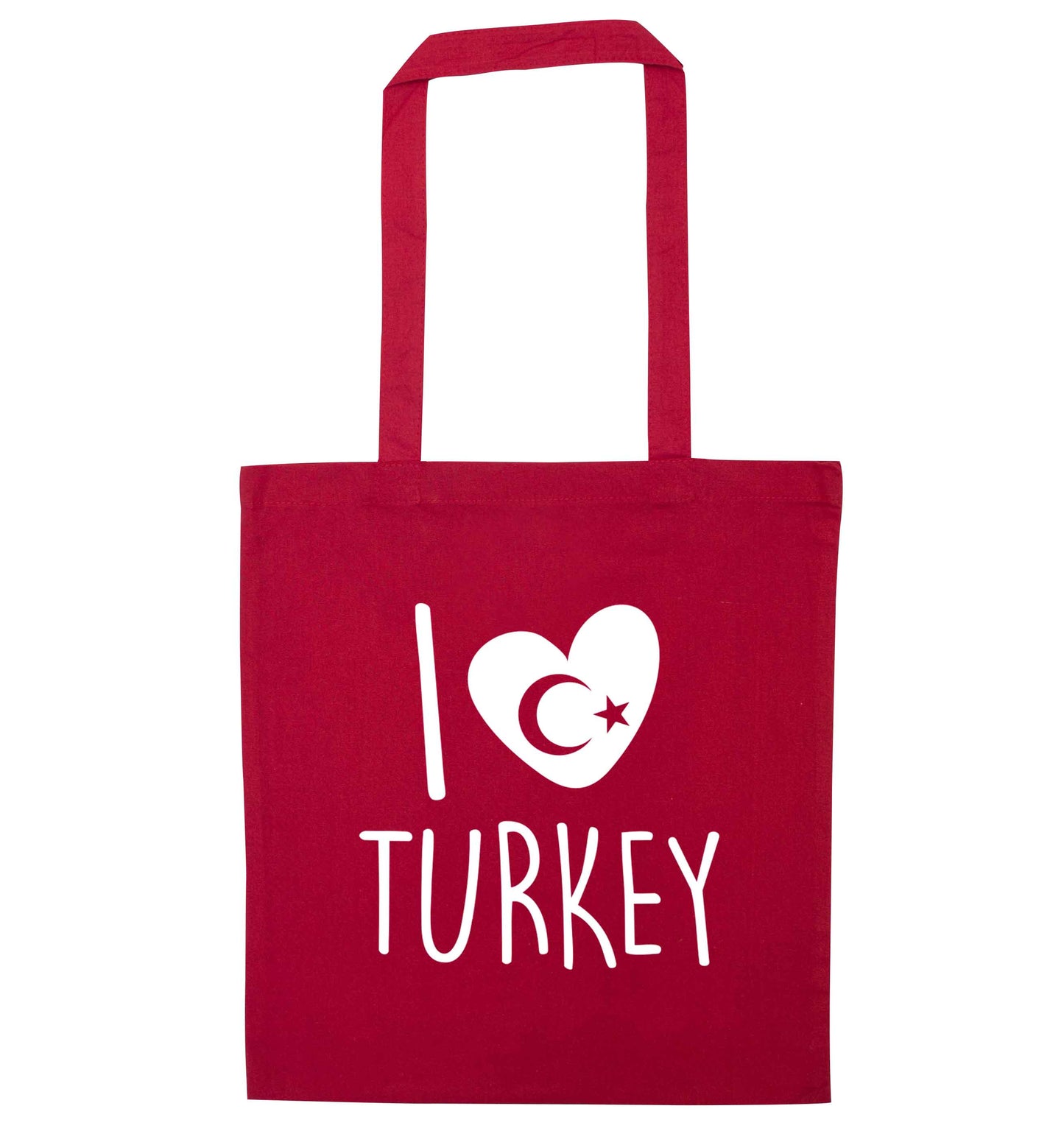 I love Turkey red tote bag