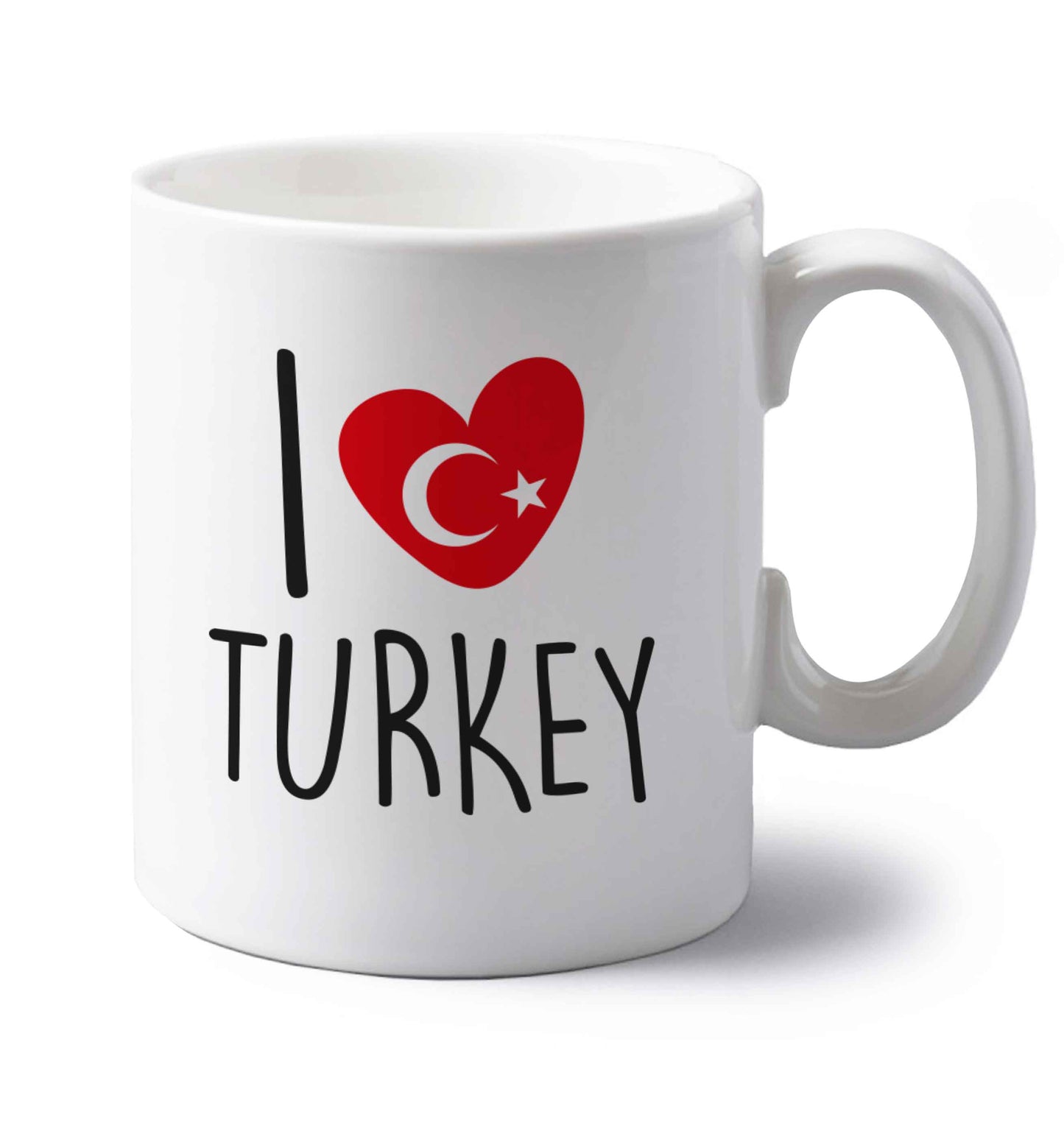 I love Turkey left handed white ceramic mug 