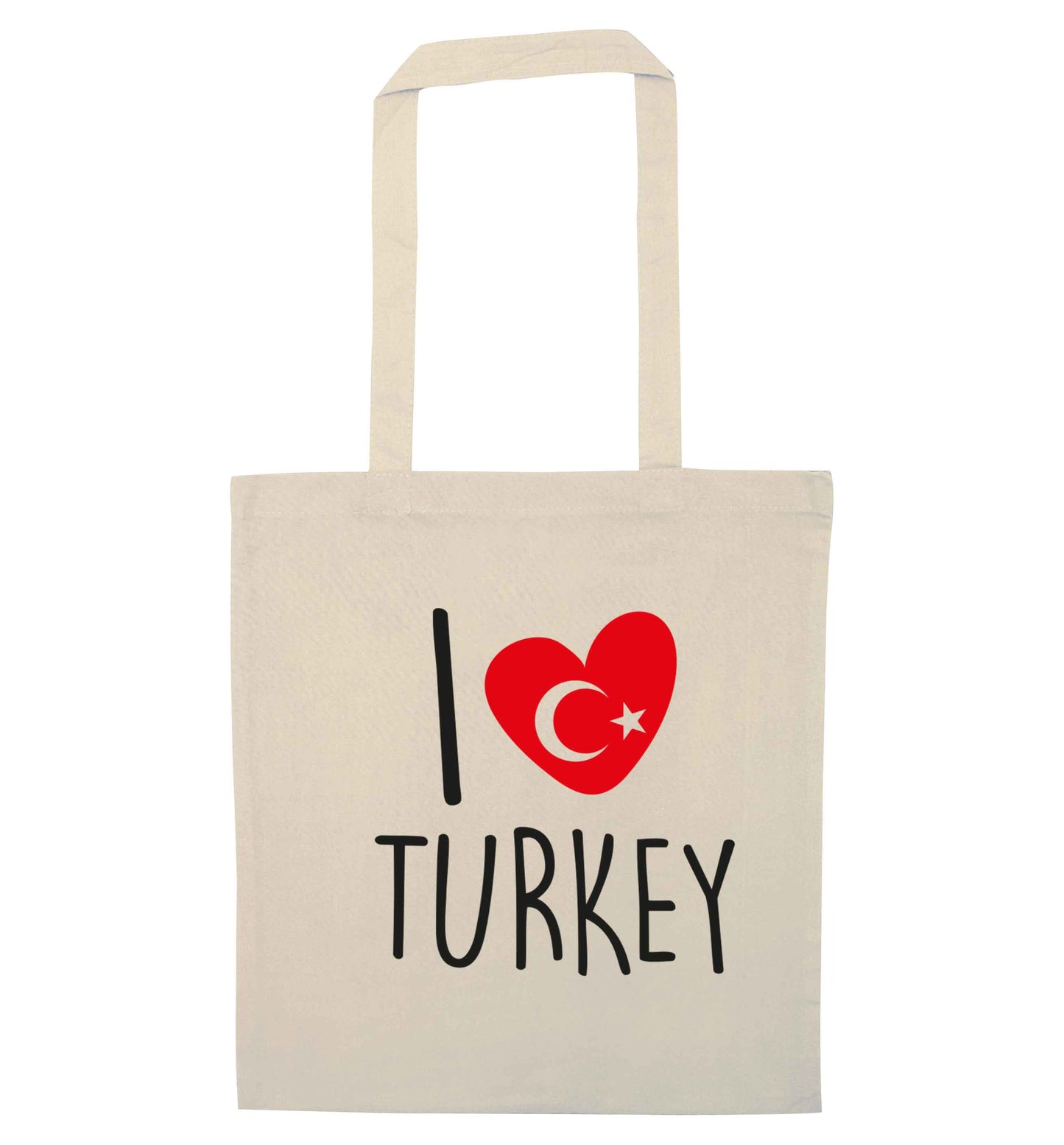 I love Turkey natural tote bag