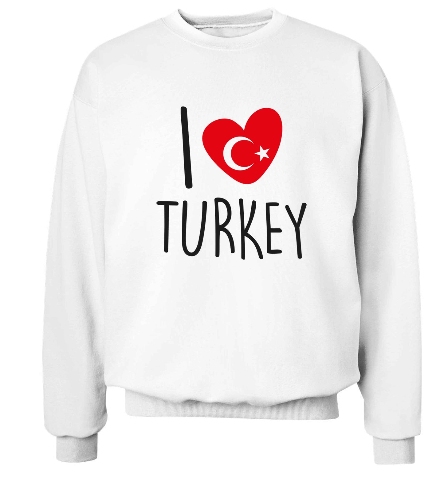 I love Turkey Adult's unisex white Sweater 2XL