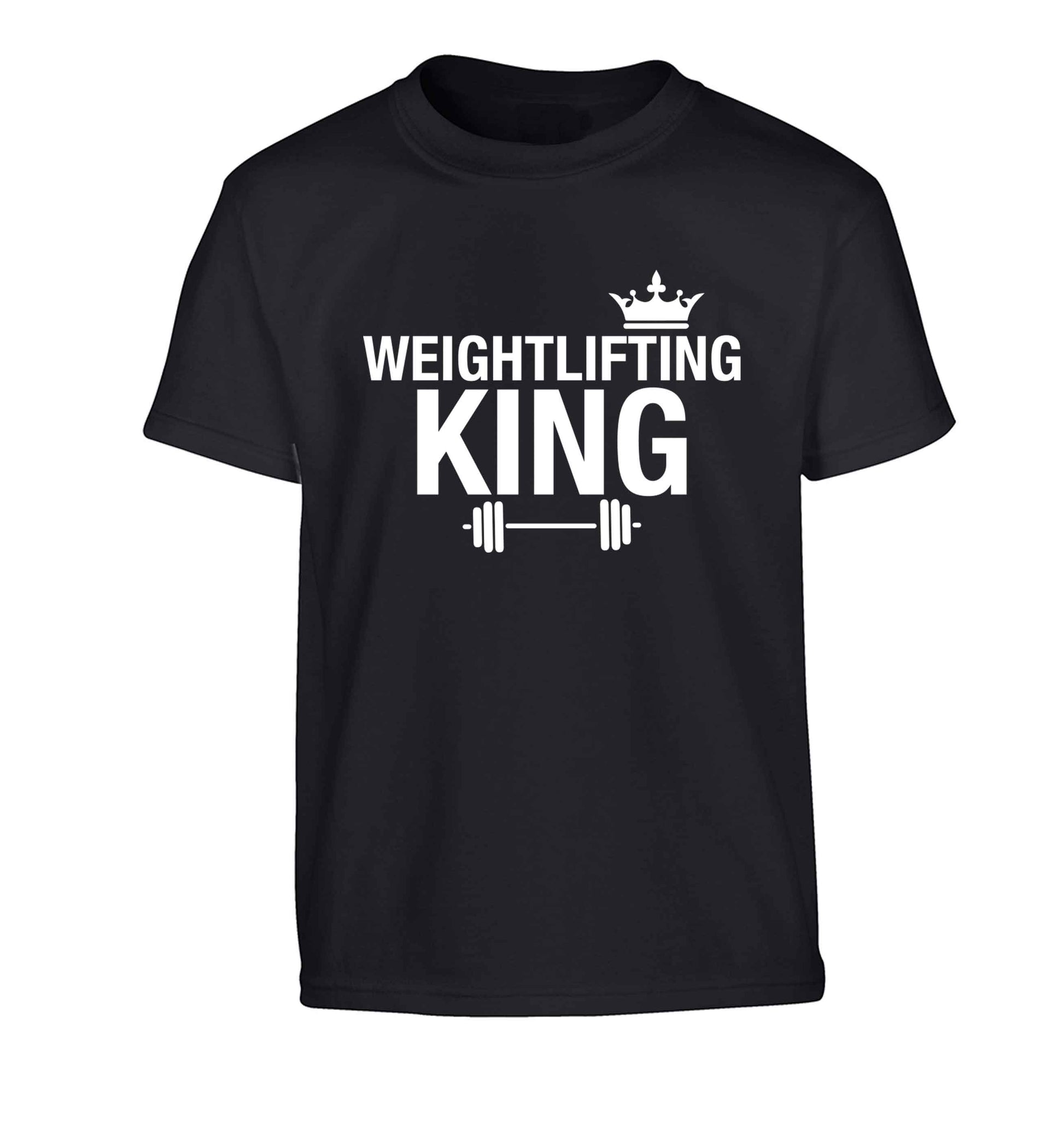 Weightlifting king Children's black Tshirt 12-13 Years