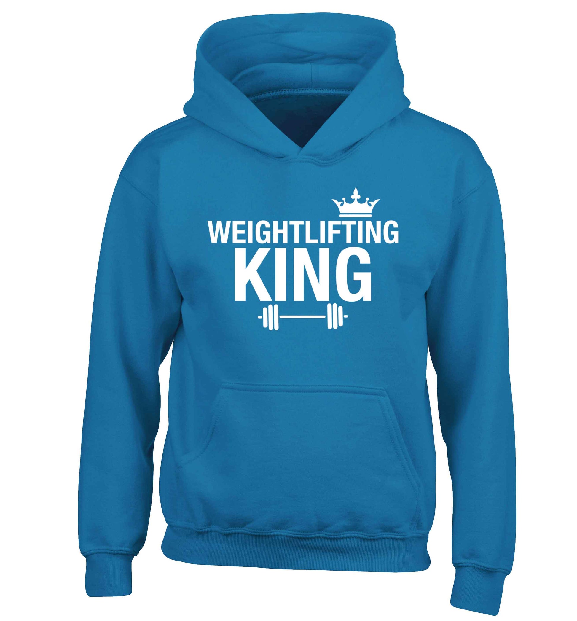 Weightlifting king children's blue hoodie 12-13 Years