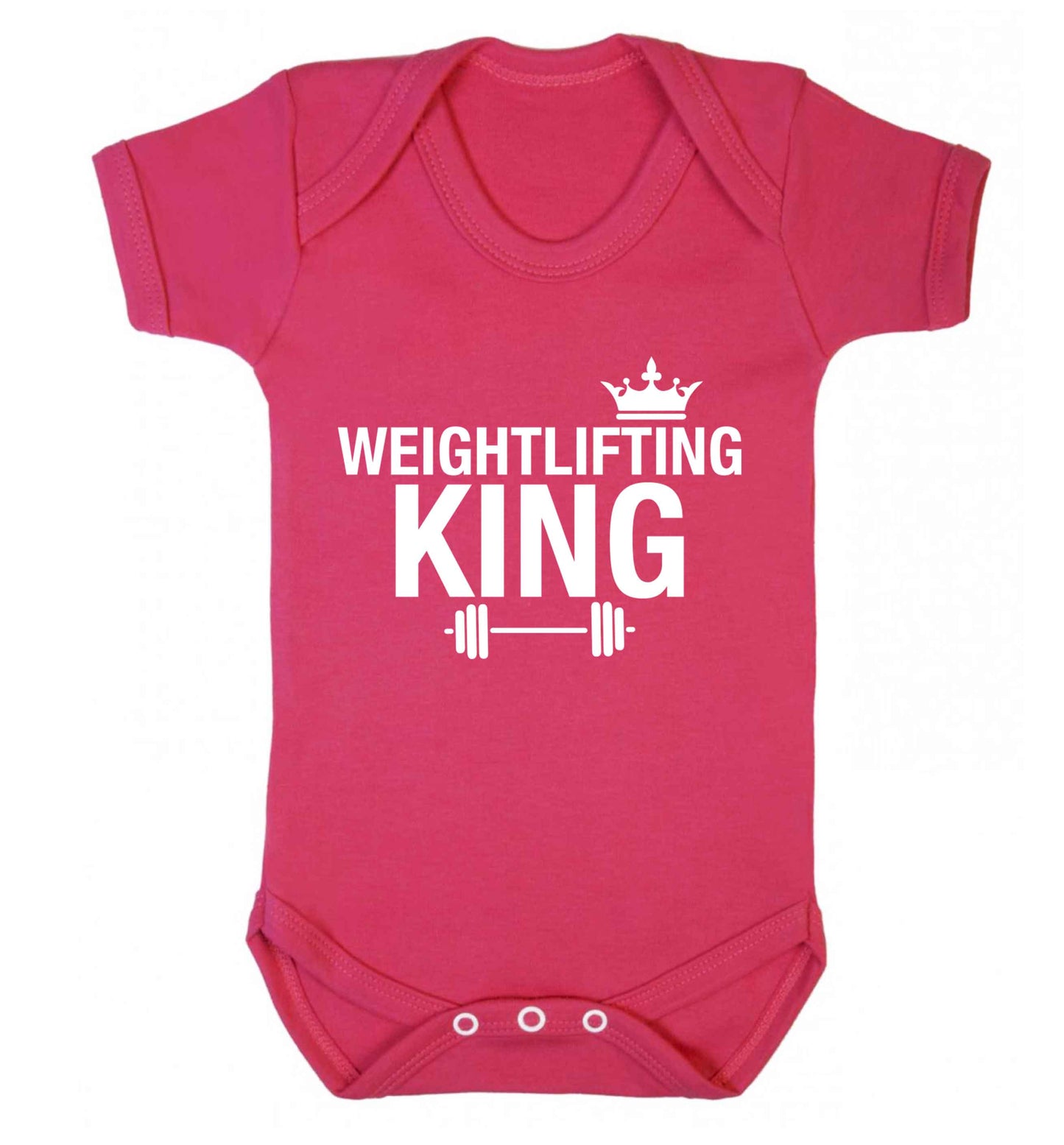 Weightlifting king Baby Vest dark pink 18-24 months