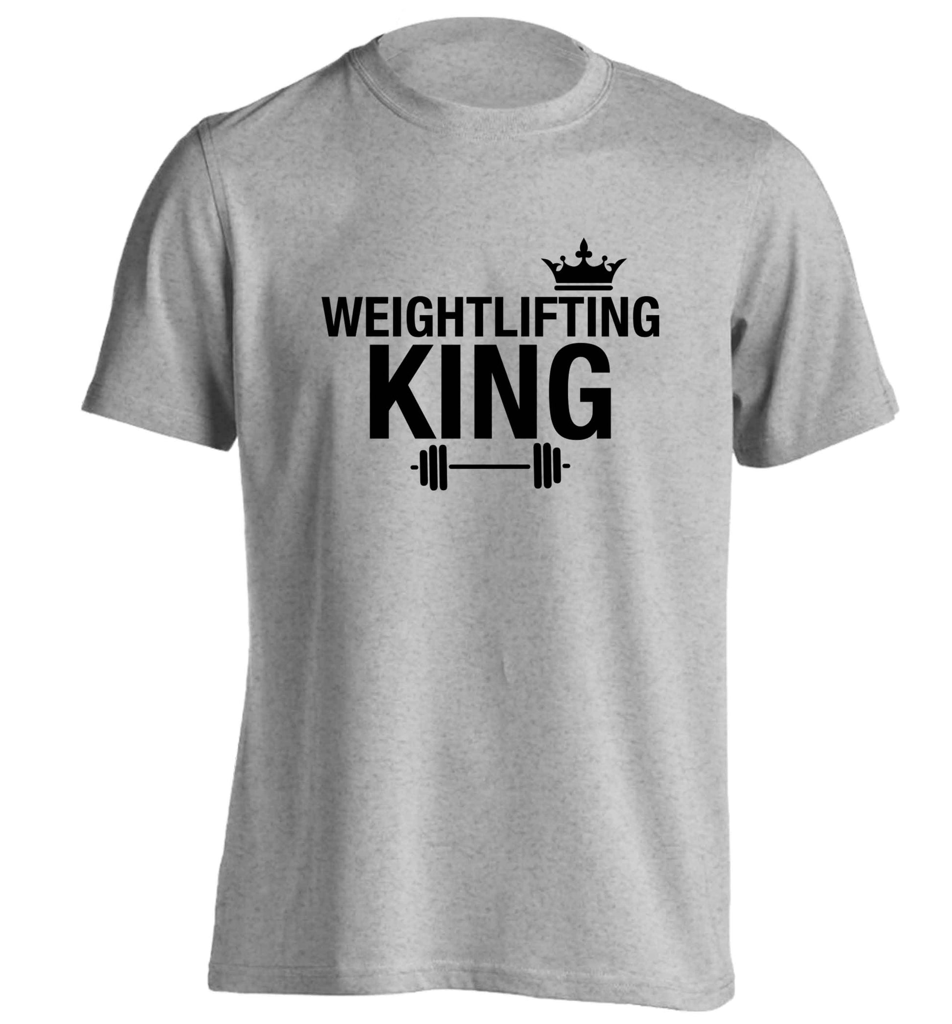 Weightlifting king adults unisex grey Tshirt 2XL