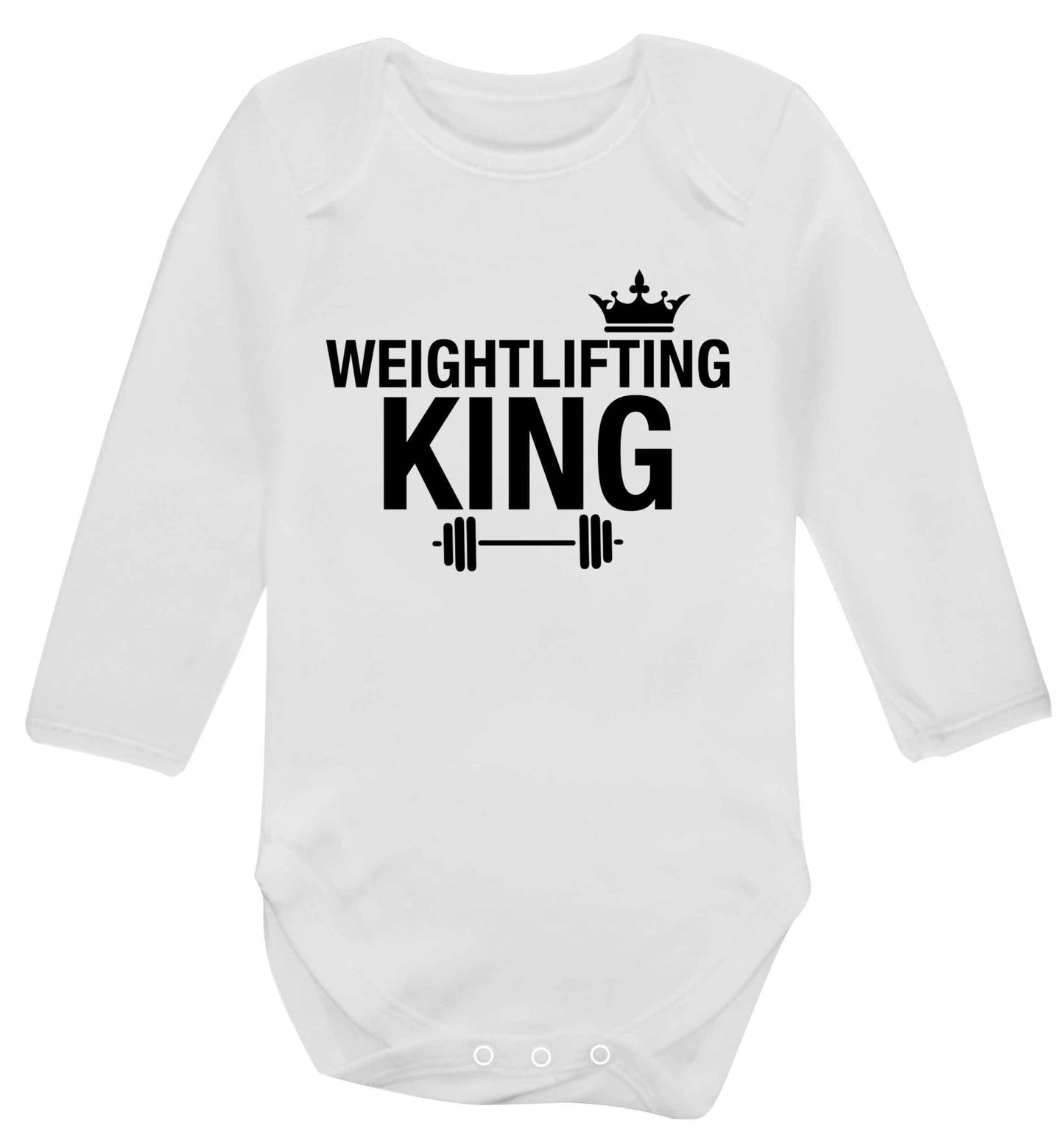 Weightlifting king Baby Vest long sleeved white 6-12 months
