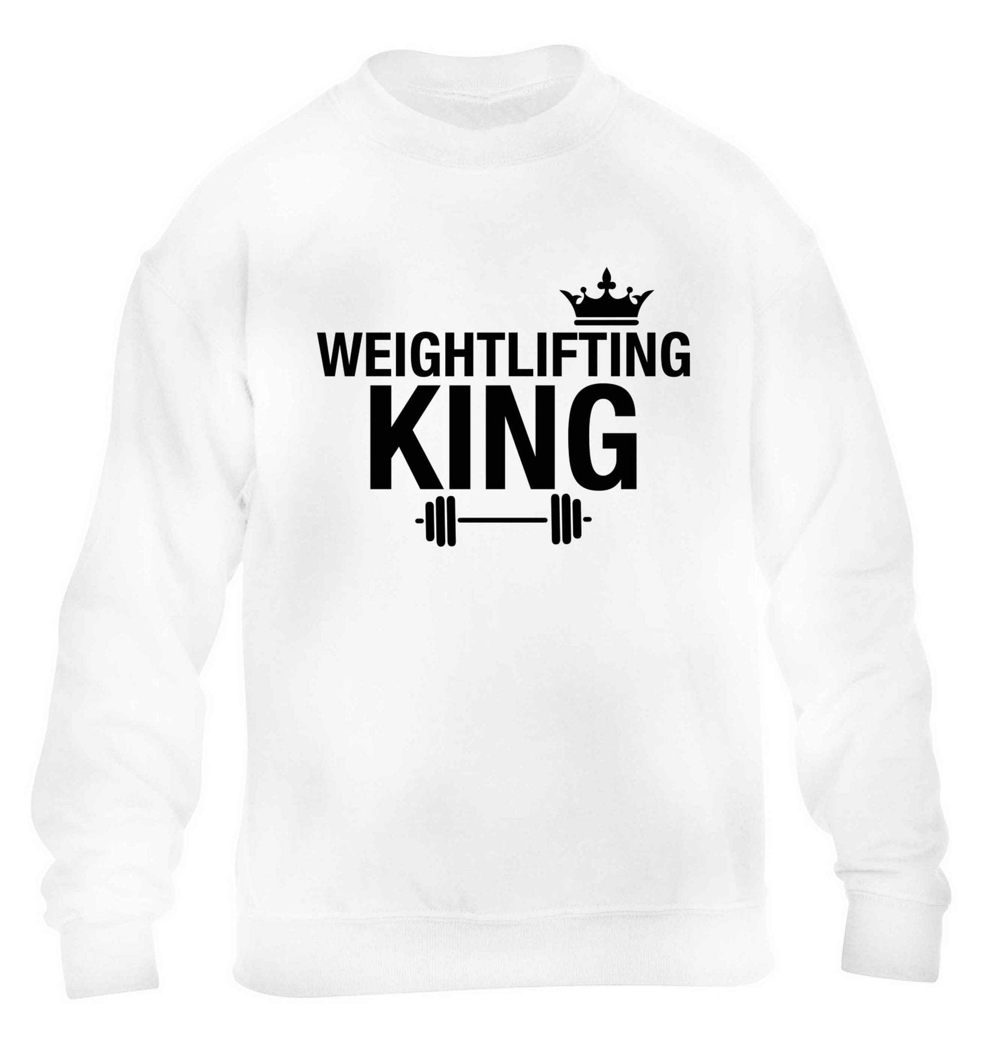 Weightlifting king children's white sweater 12-13 Years