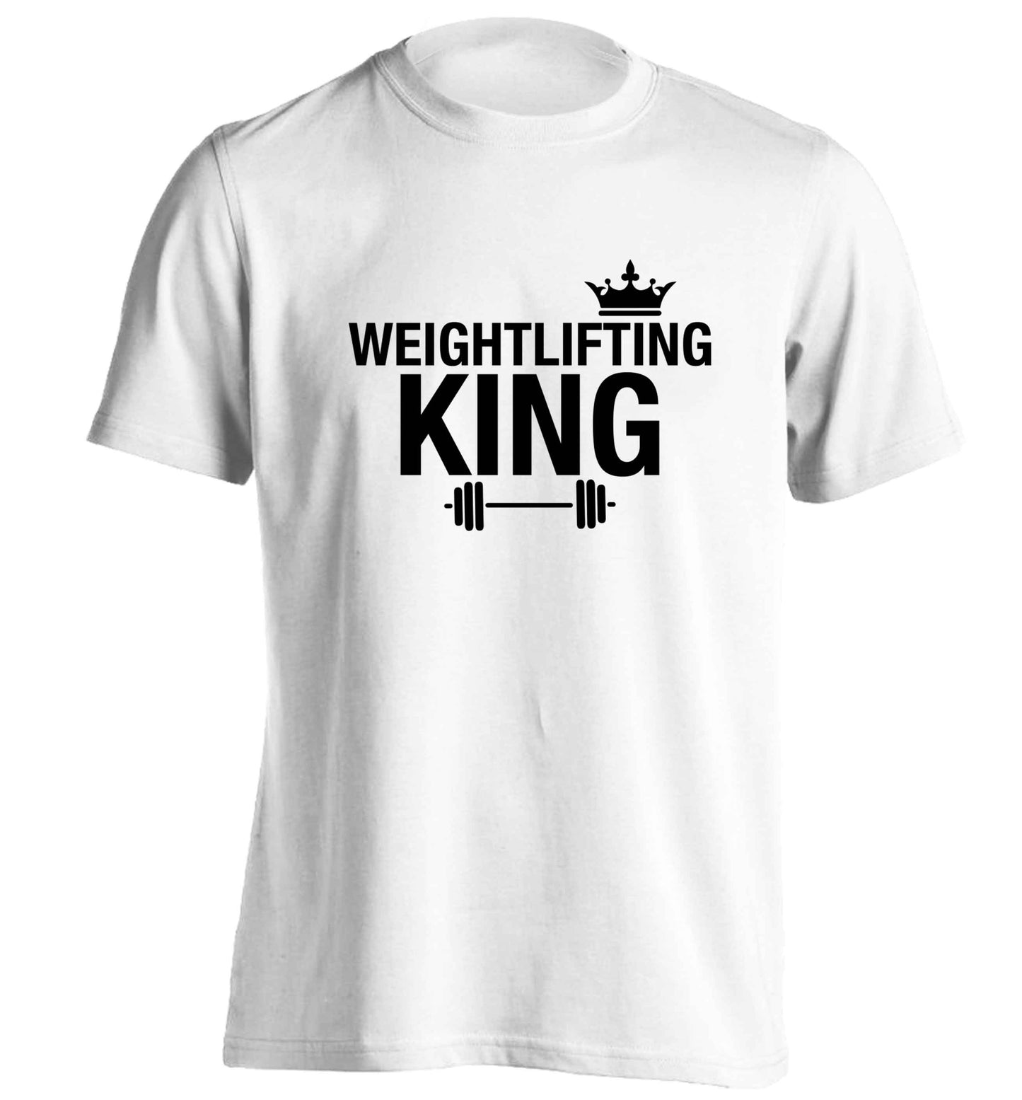 Weightlifting king adults unisex white Tshirt 2XL