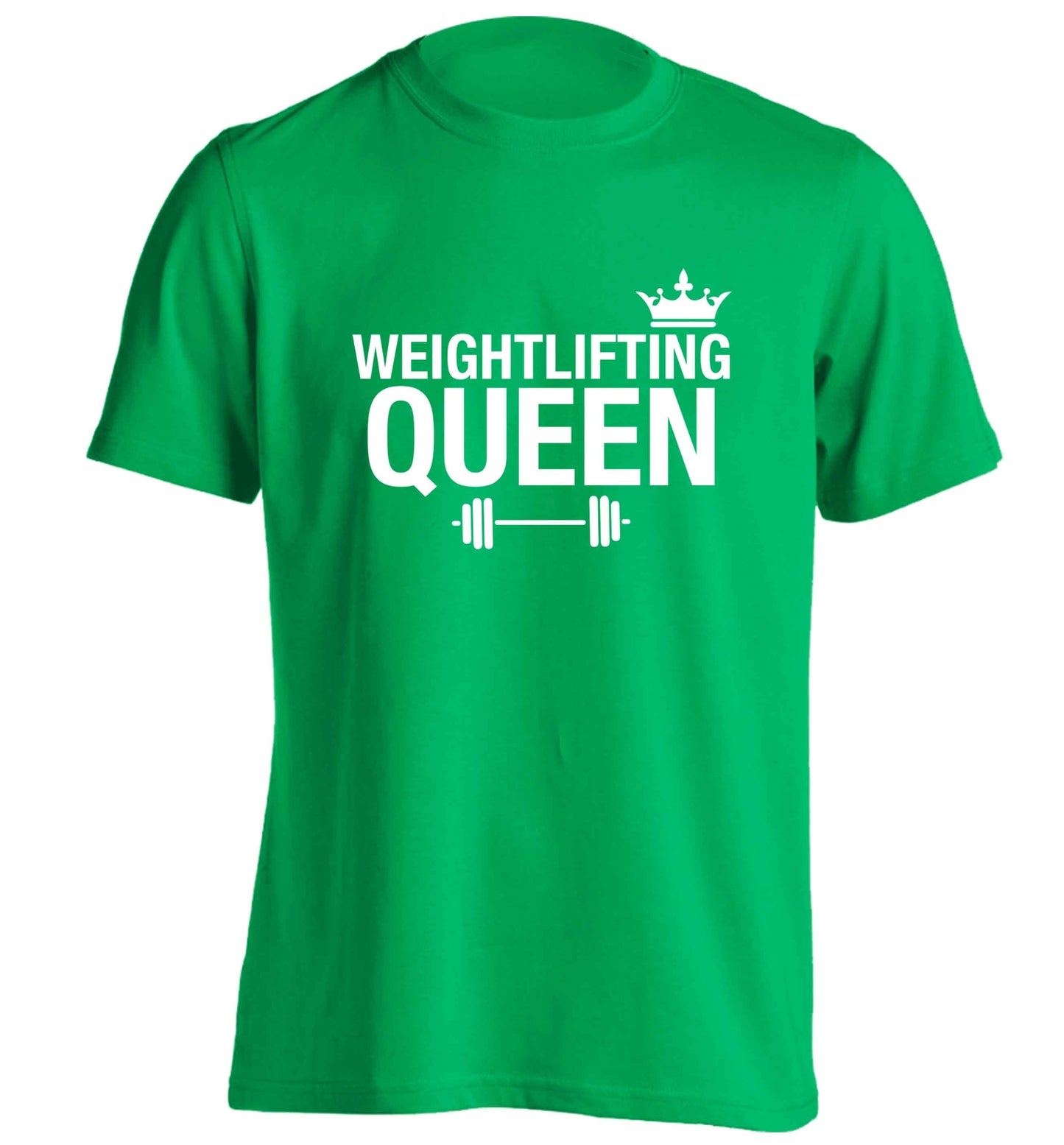 Weightlifting Queen adults unisex green Tshirt 2XL
