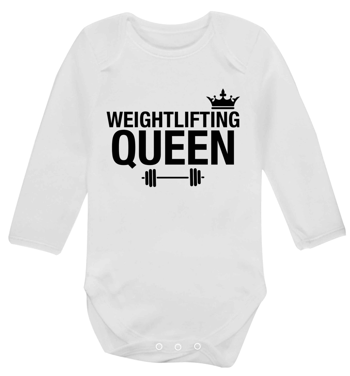 Weightlifting Queen Baby Vest long sleeved white 6-12 months