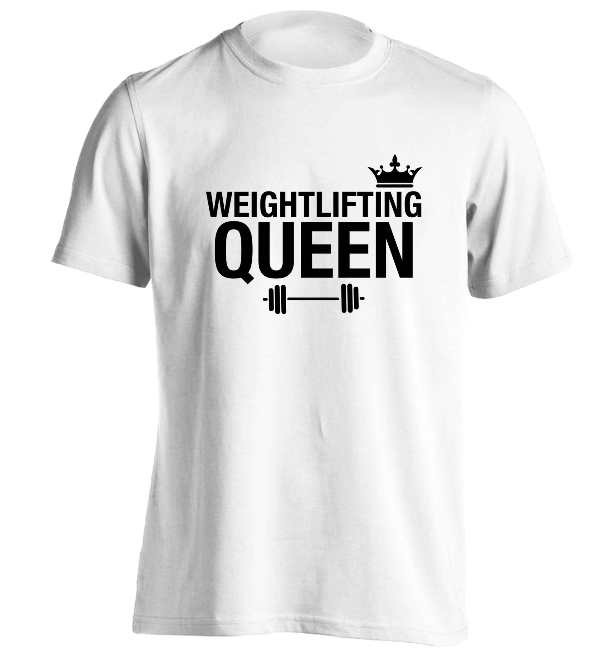 Weightlifting Queen adults unisex white Tshirt 2XL