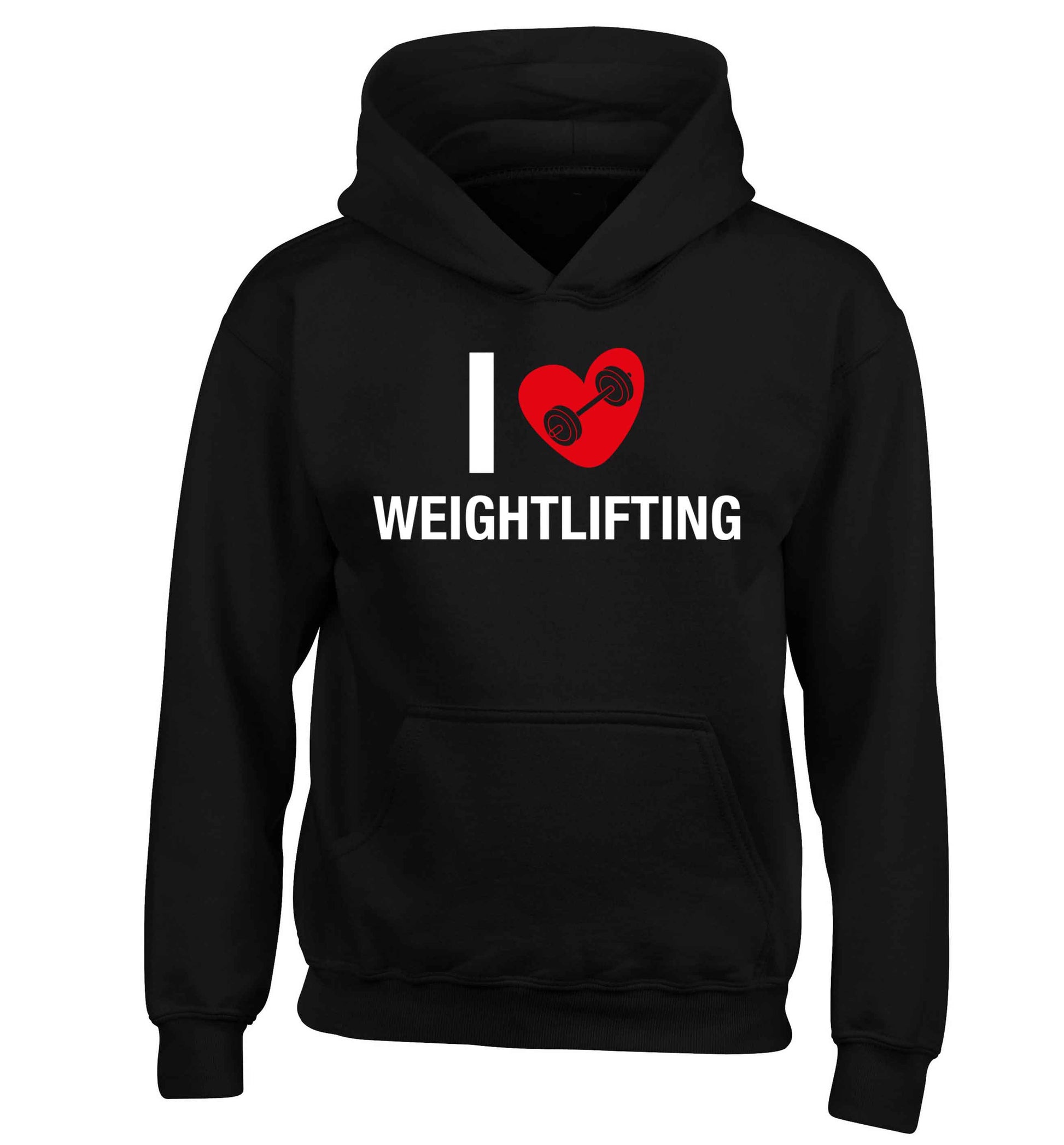 I love weightlifting children's black hoodie 12-13 Years